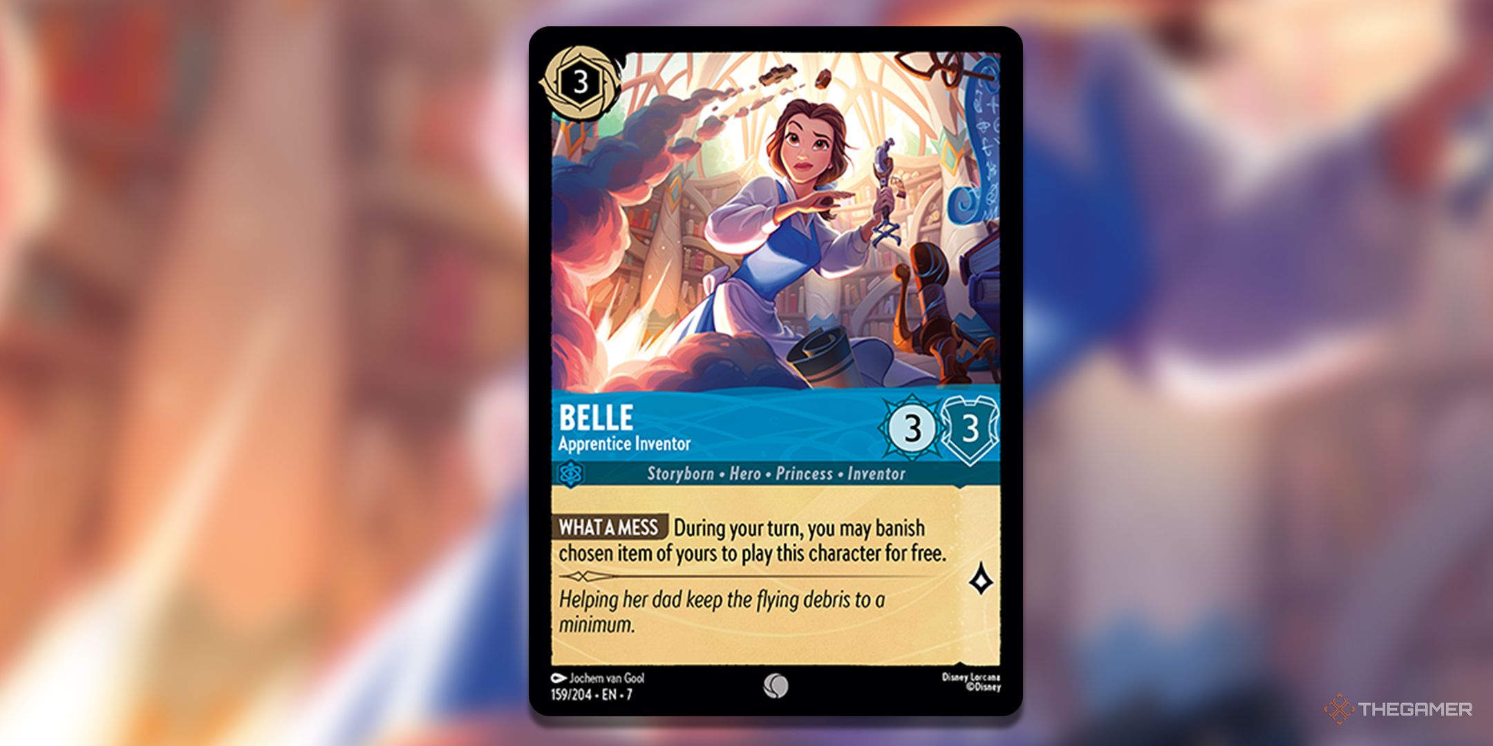 Belle, Apprentice Inventor Lorcana card.