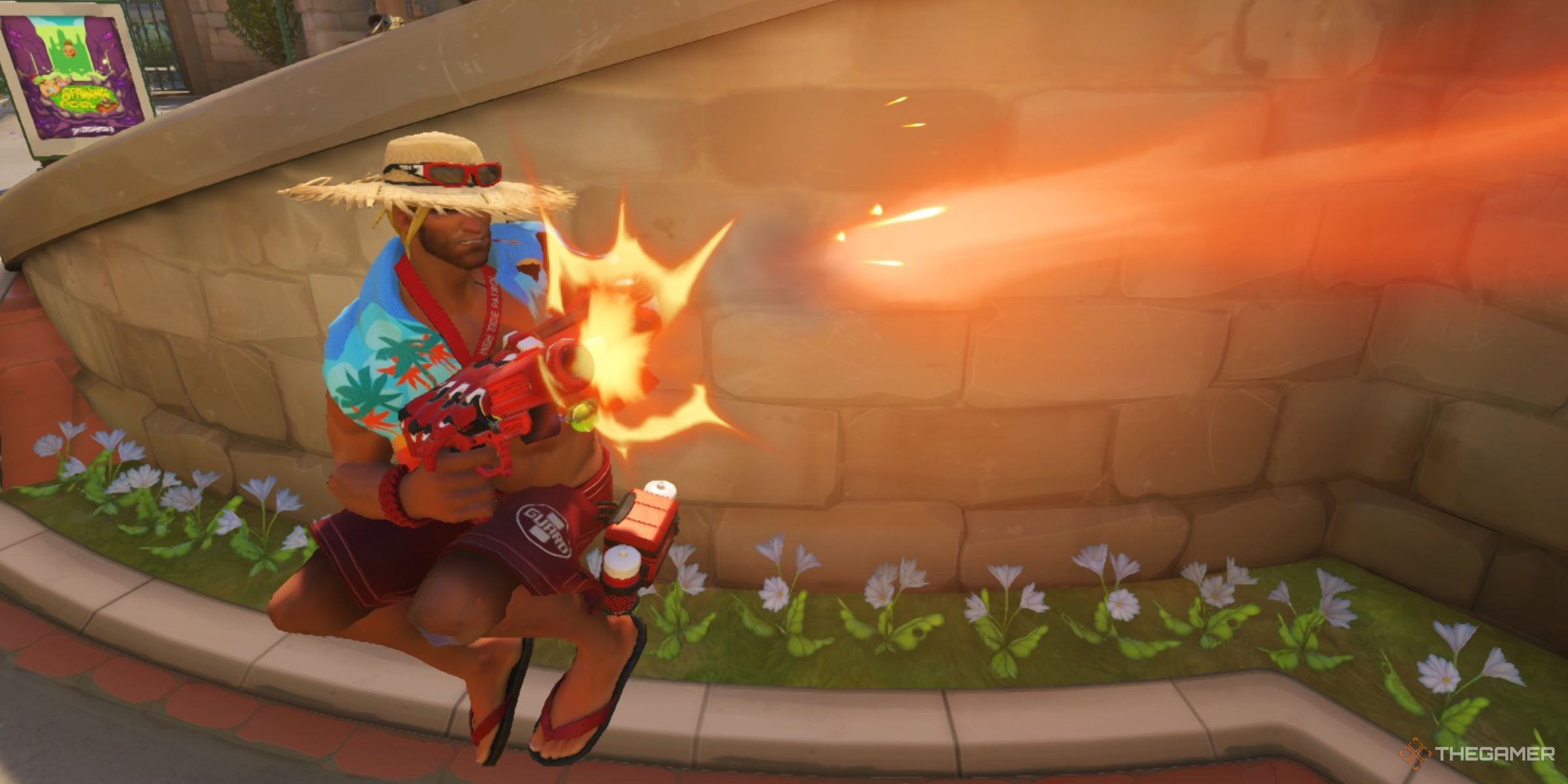 Cassidy Using Fan The Hammer On Blizzard World In Overwatch 2.