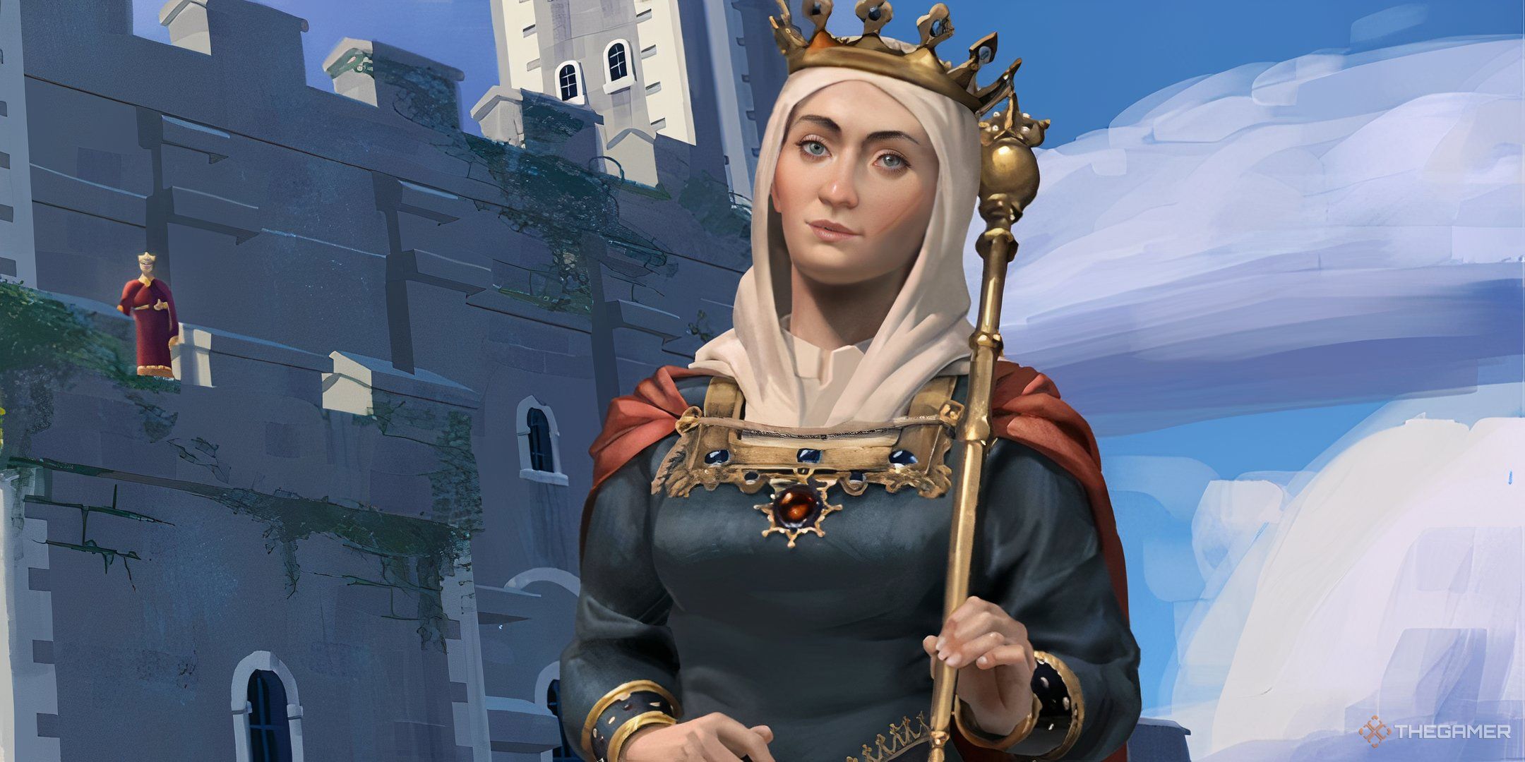 Isabella against the Norman backdrop in Civilization 7. 