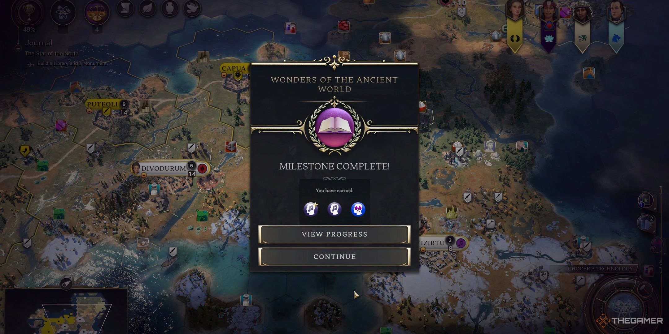 The Milestone Complete screen for the Cultural Legacy Path in Civ 7.