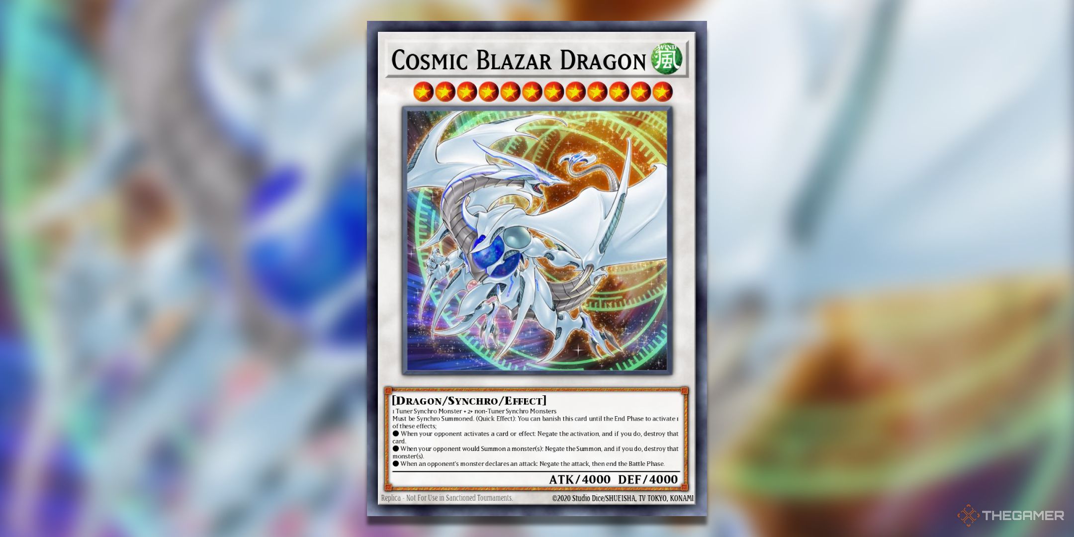 Cosmic Blazar Dragon Yu-Gi-Oh! TCG Card Art.