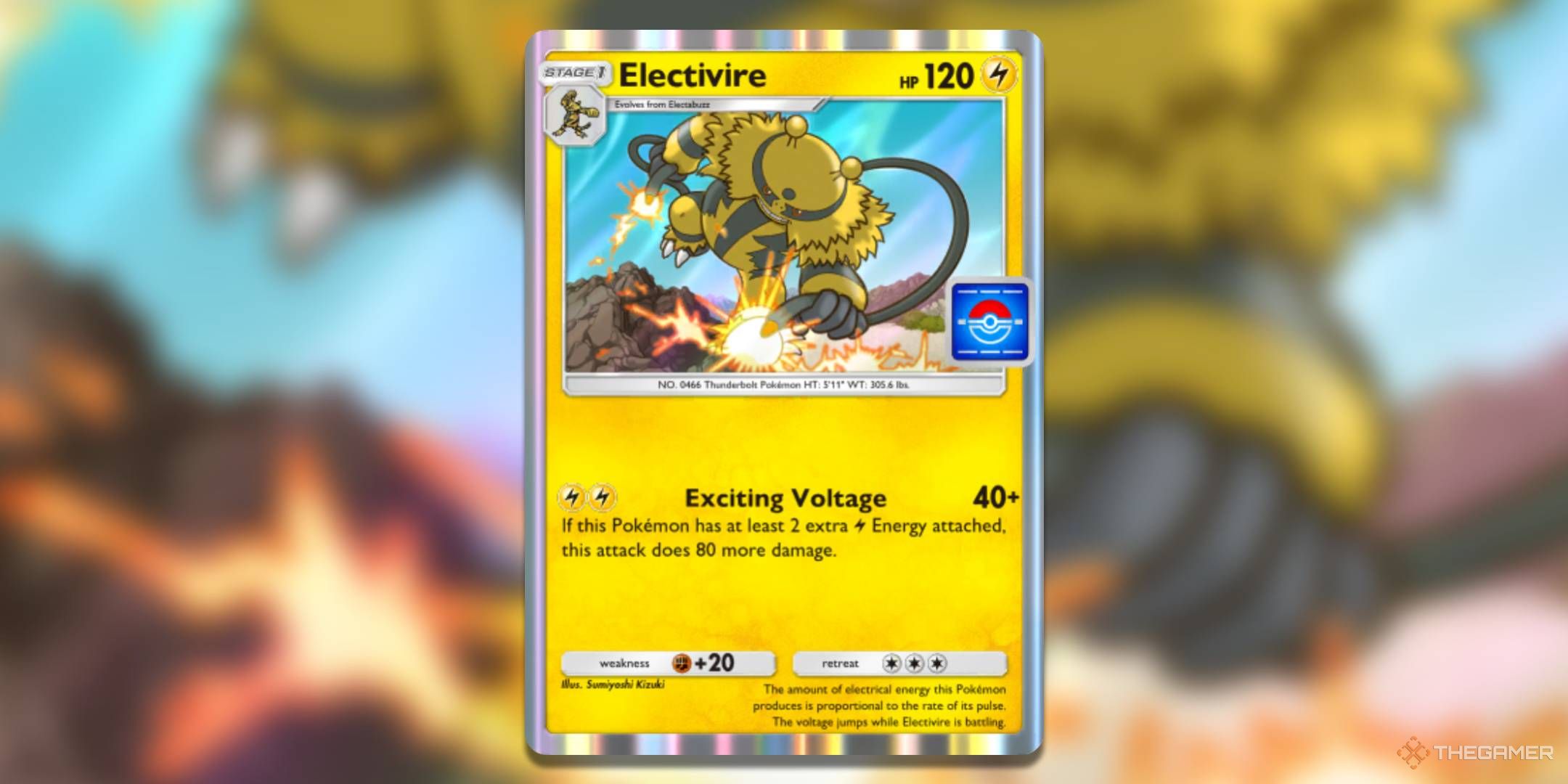 The Electivire promo card, from the Cresselia ex Drop Event in Pokemon TCG Pocket.