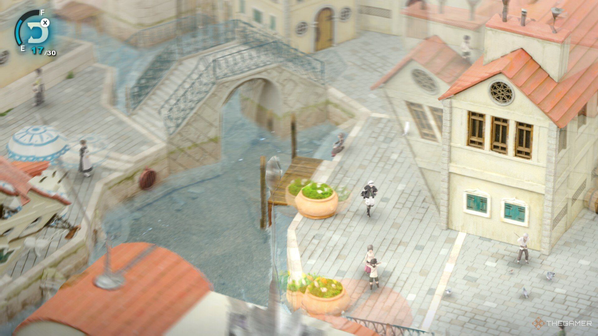 A screenshot that shows how the dioramas dissolve in the neo fantasian dimension.