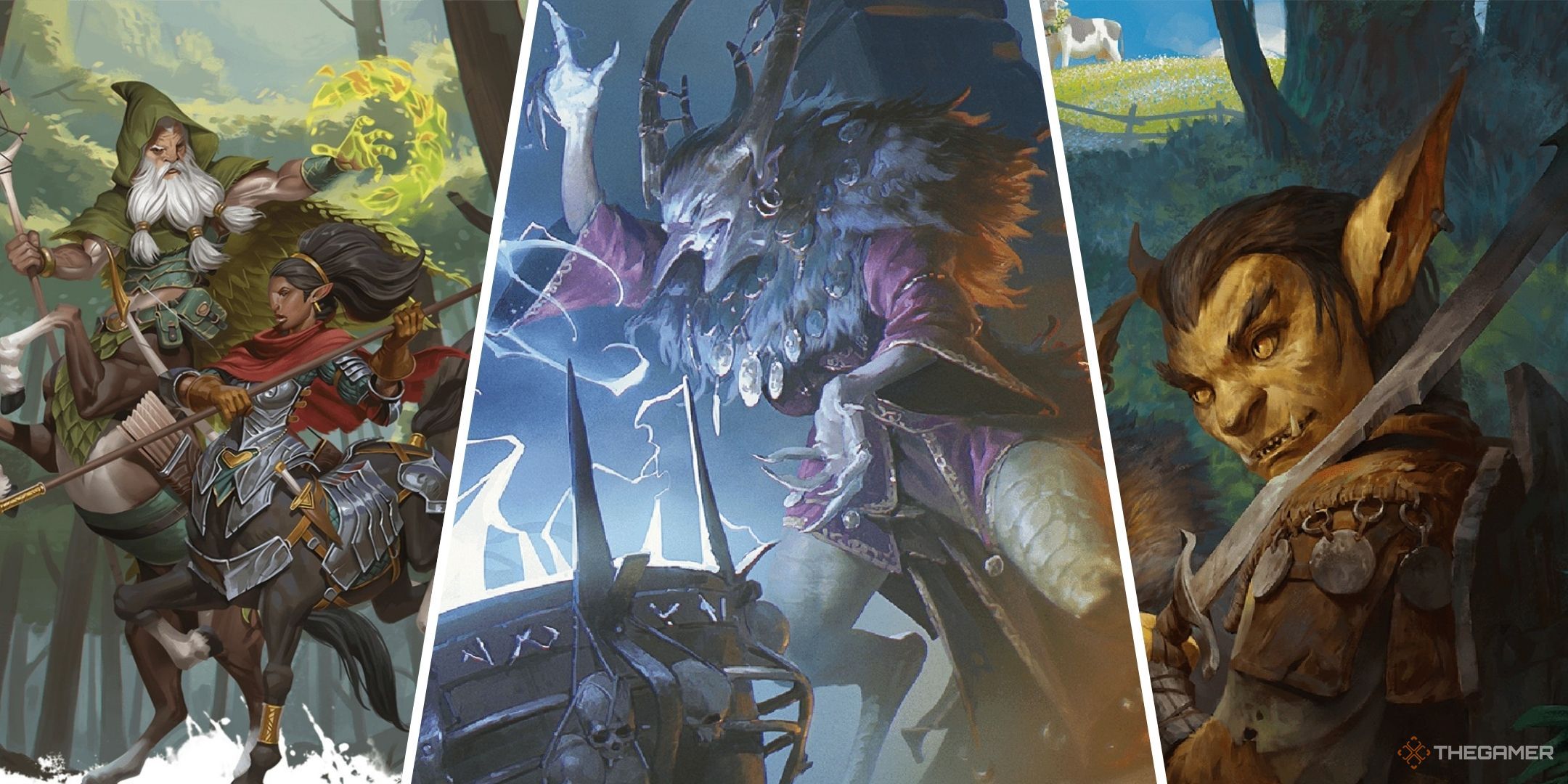 Dungeons &amp; Dragons image shwoing centaurs, a goblin and a hag.