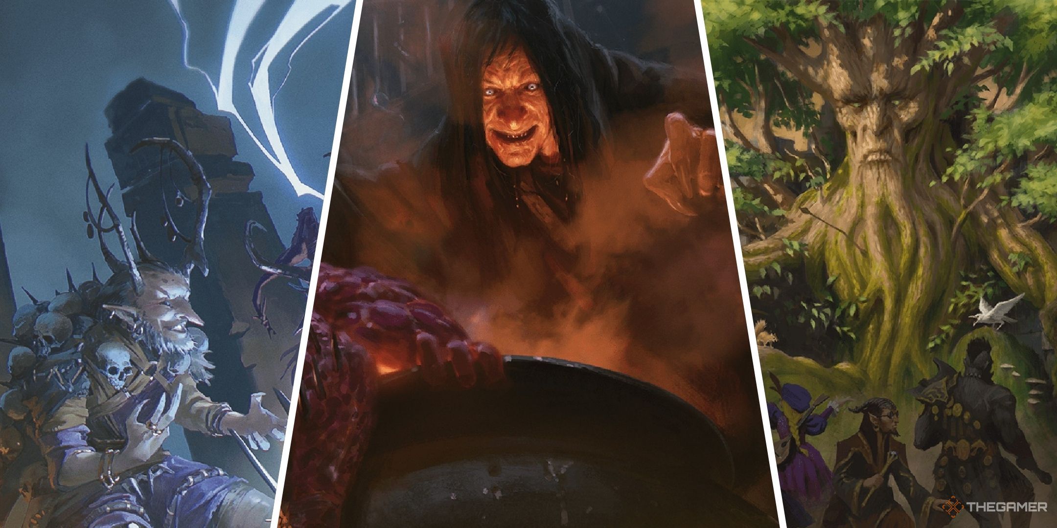 Dungeons &amp; Dragons image showing an arch-hag, Baba Yaga and a treant.