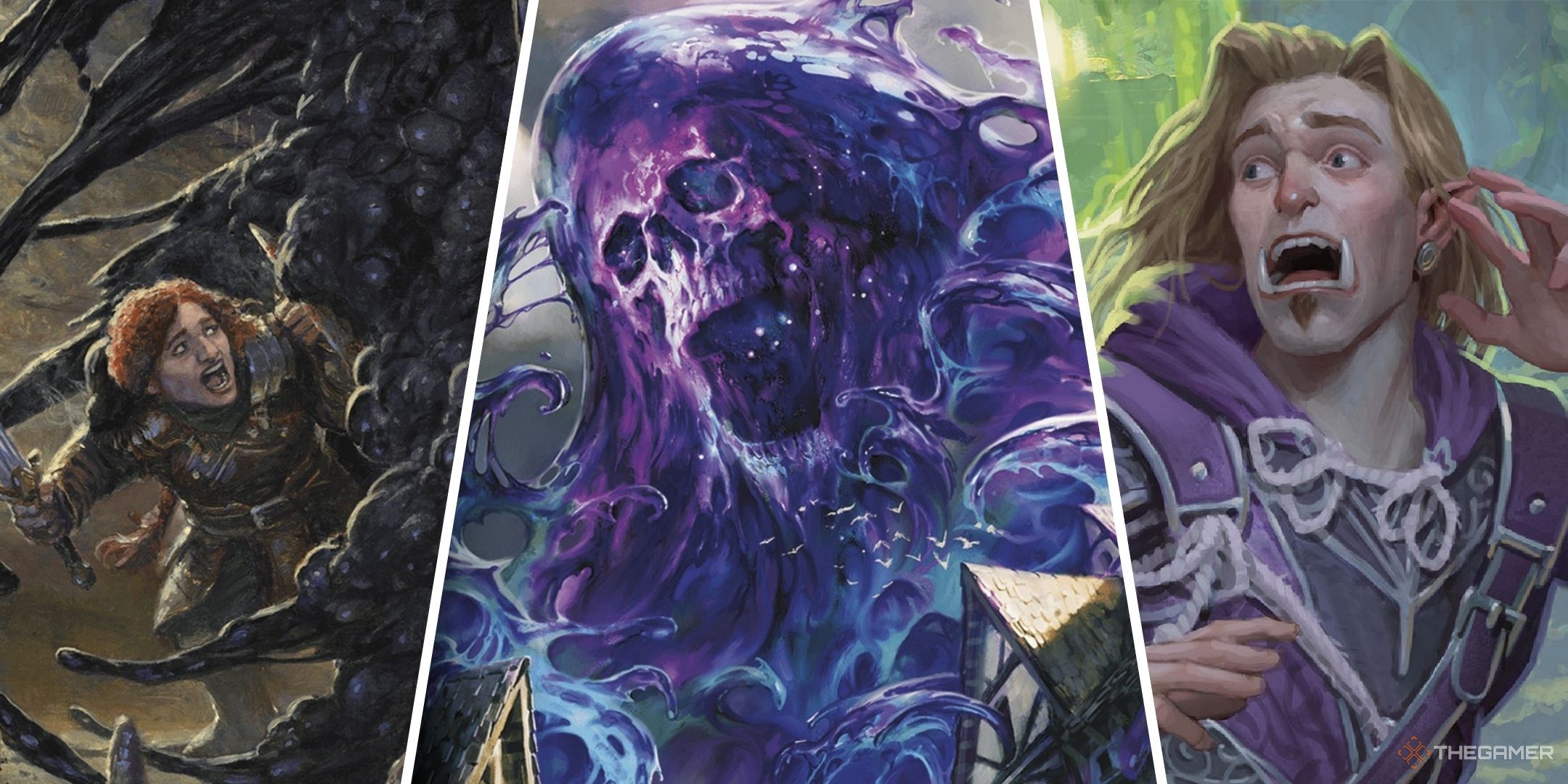Dungeons &amp; Dragons image showing an ooze, the blob of annihilation, and a scared ranger.