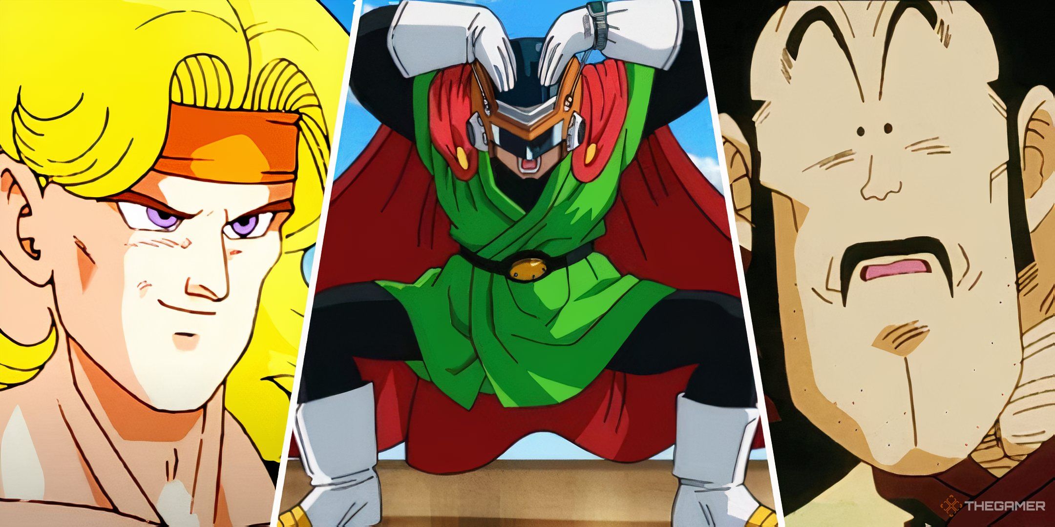Dragon Ball Z image showing Olibe, Great Saiyaman and Mr Satan.