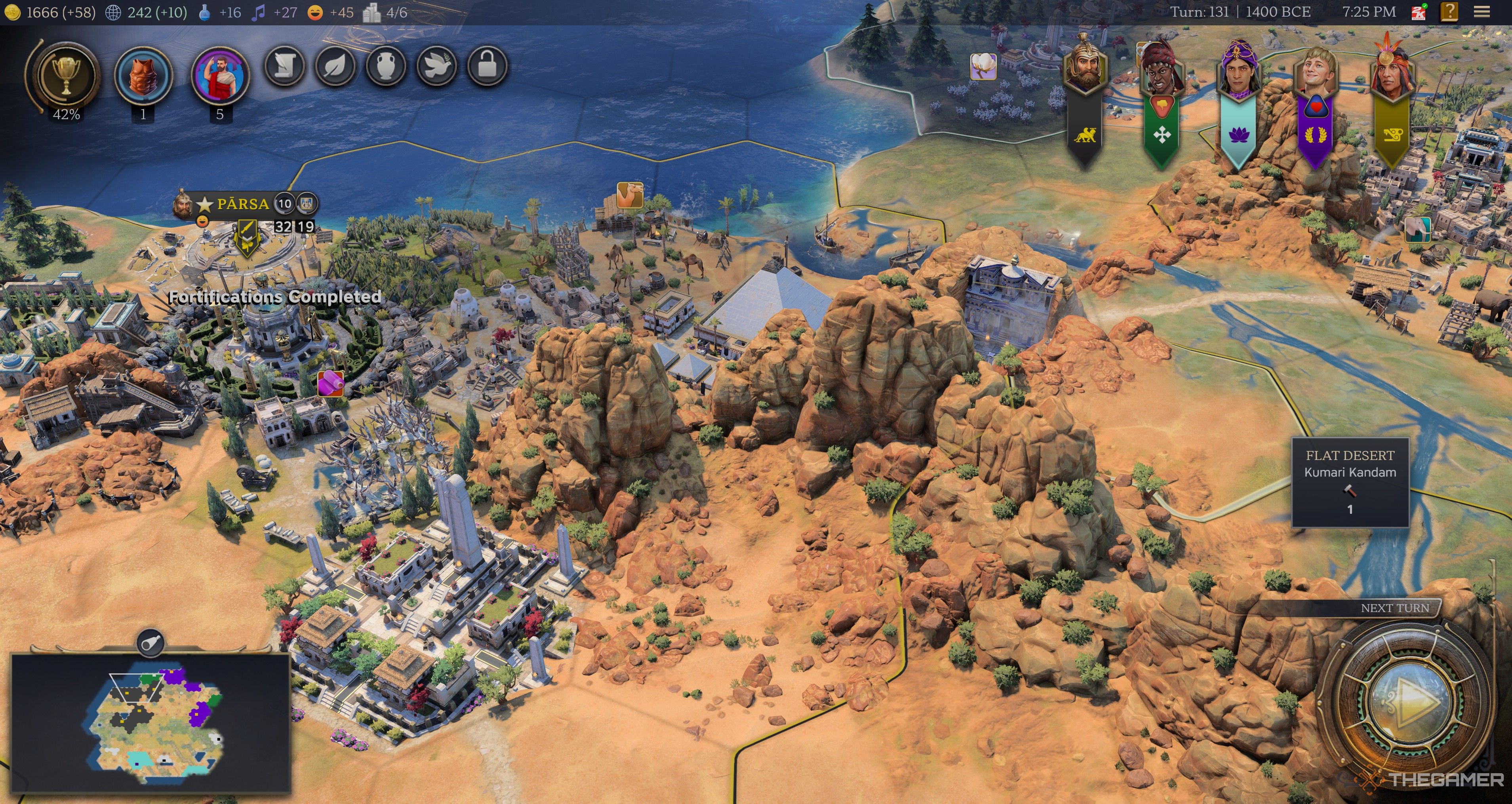 Fortifications being consttructed at Parsa in Civilization 7