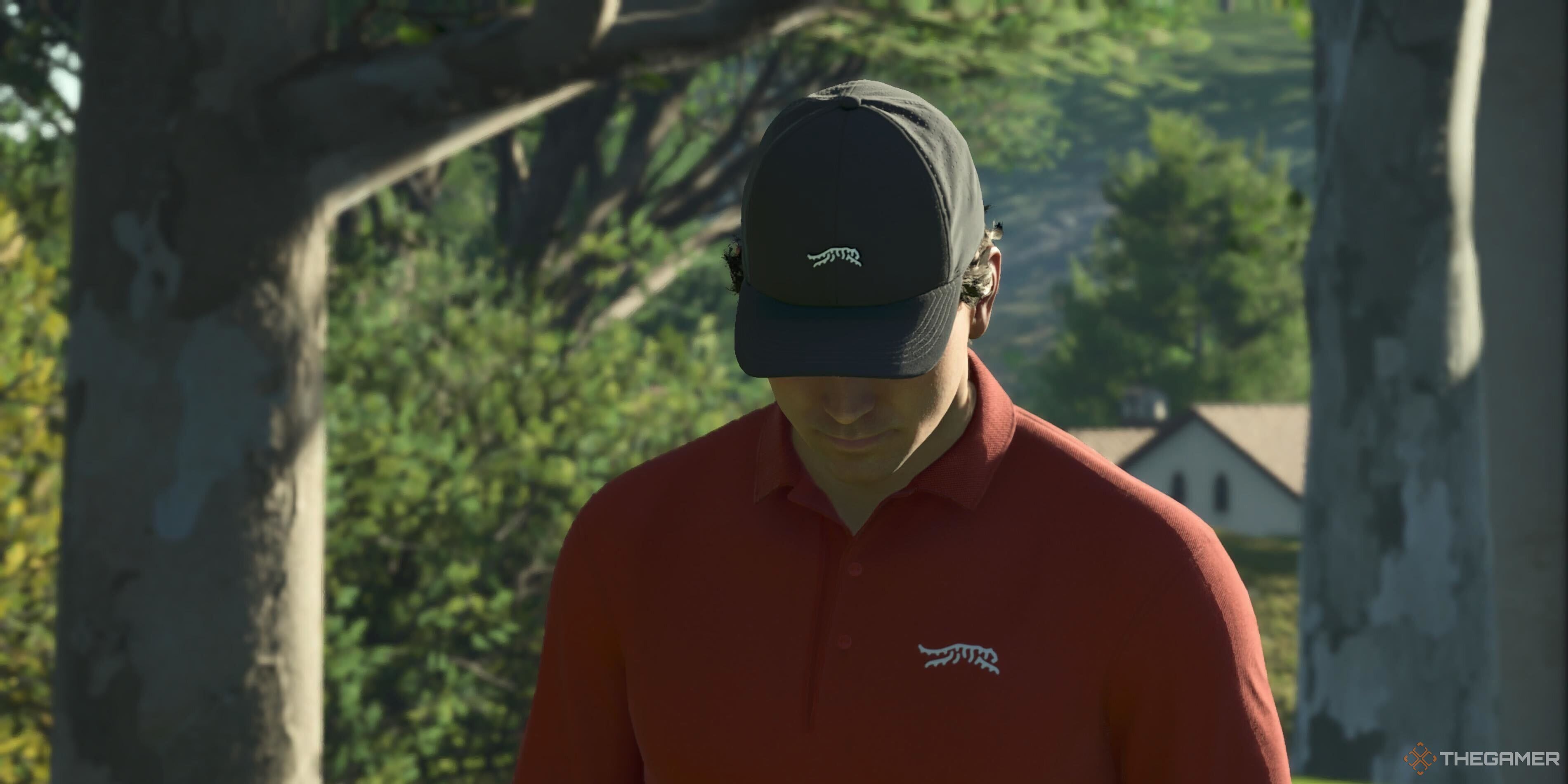 نحوه بازی به عنوان کریستوفر مک دونالد در PGA Tour 2K25 4 بازیکنی با کلاه با سرش در PGA Tour 2K25.