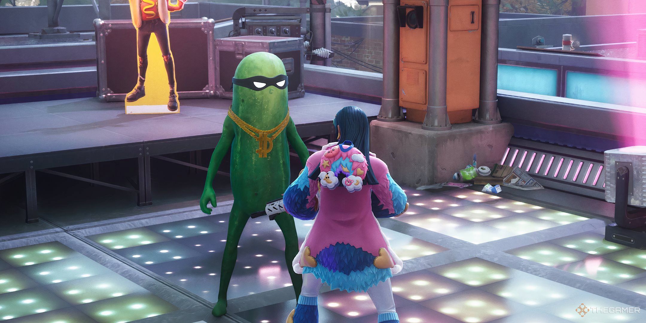 Interacting With Big Dill In Fortnite: Chapter 6, Season 2.