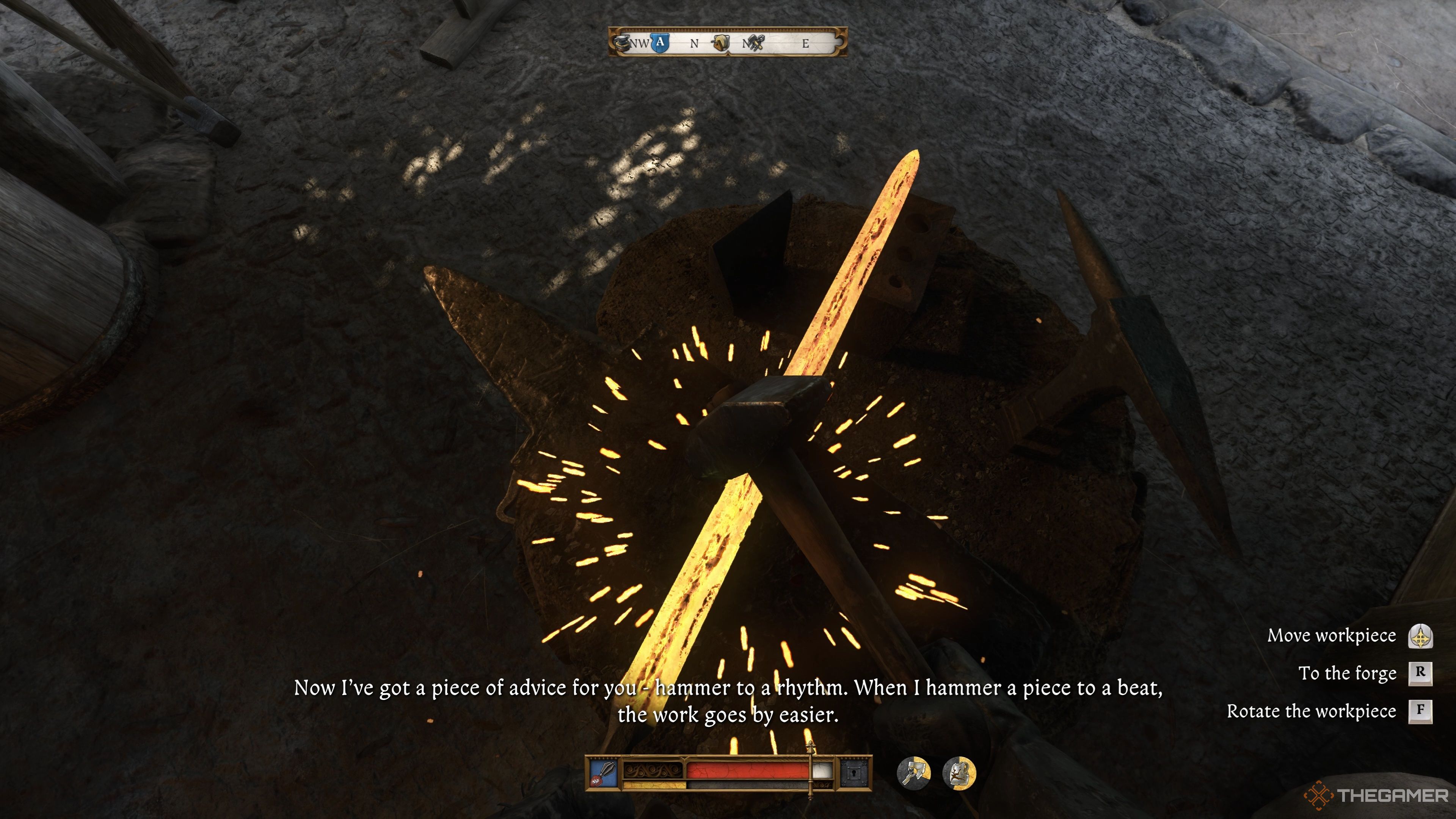 Henry forging a sword in Kingdom Come: Deliverance 2.