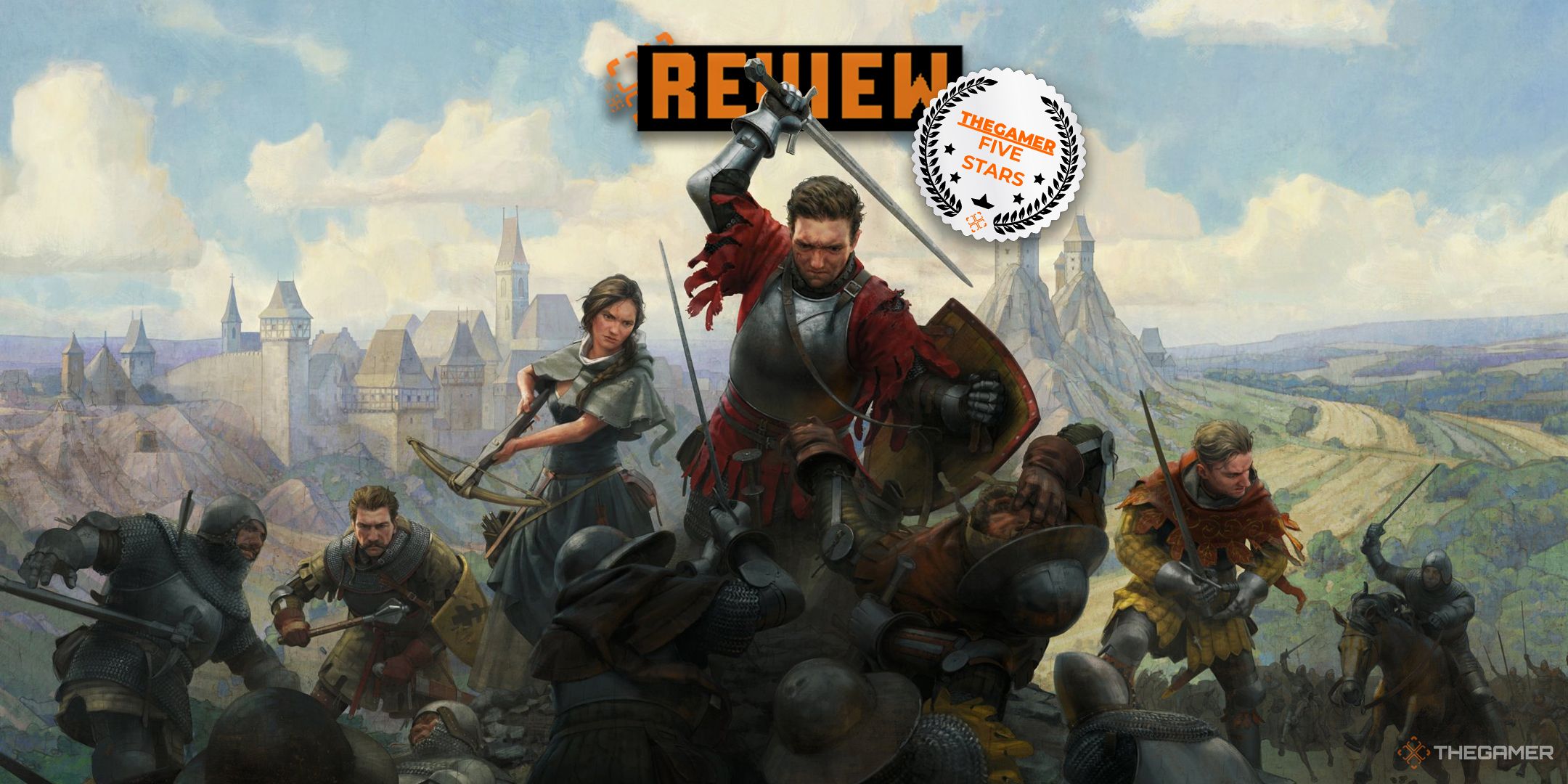 Kingdom Come Deliverance 2 Review 5 Stars - Key Art With Characters In Battle