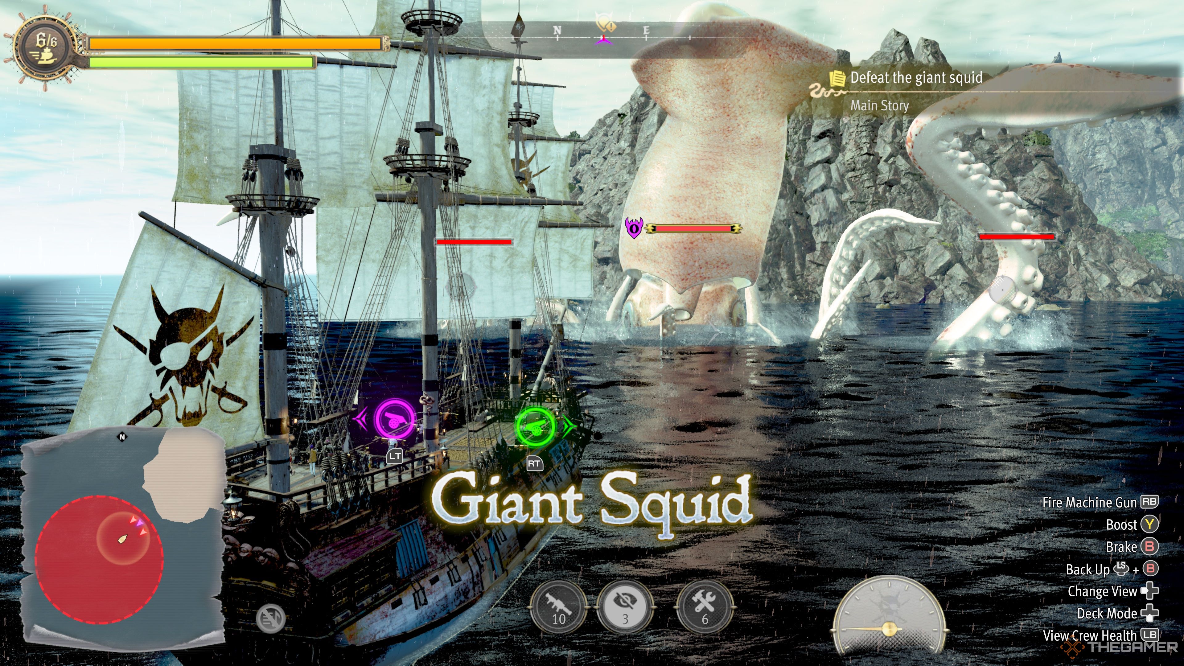 The Giant Squid Battle Starting in Like A Dragon: Pirate Yakuza In Hawaii.