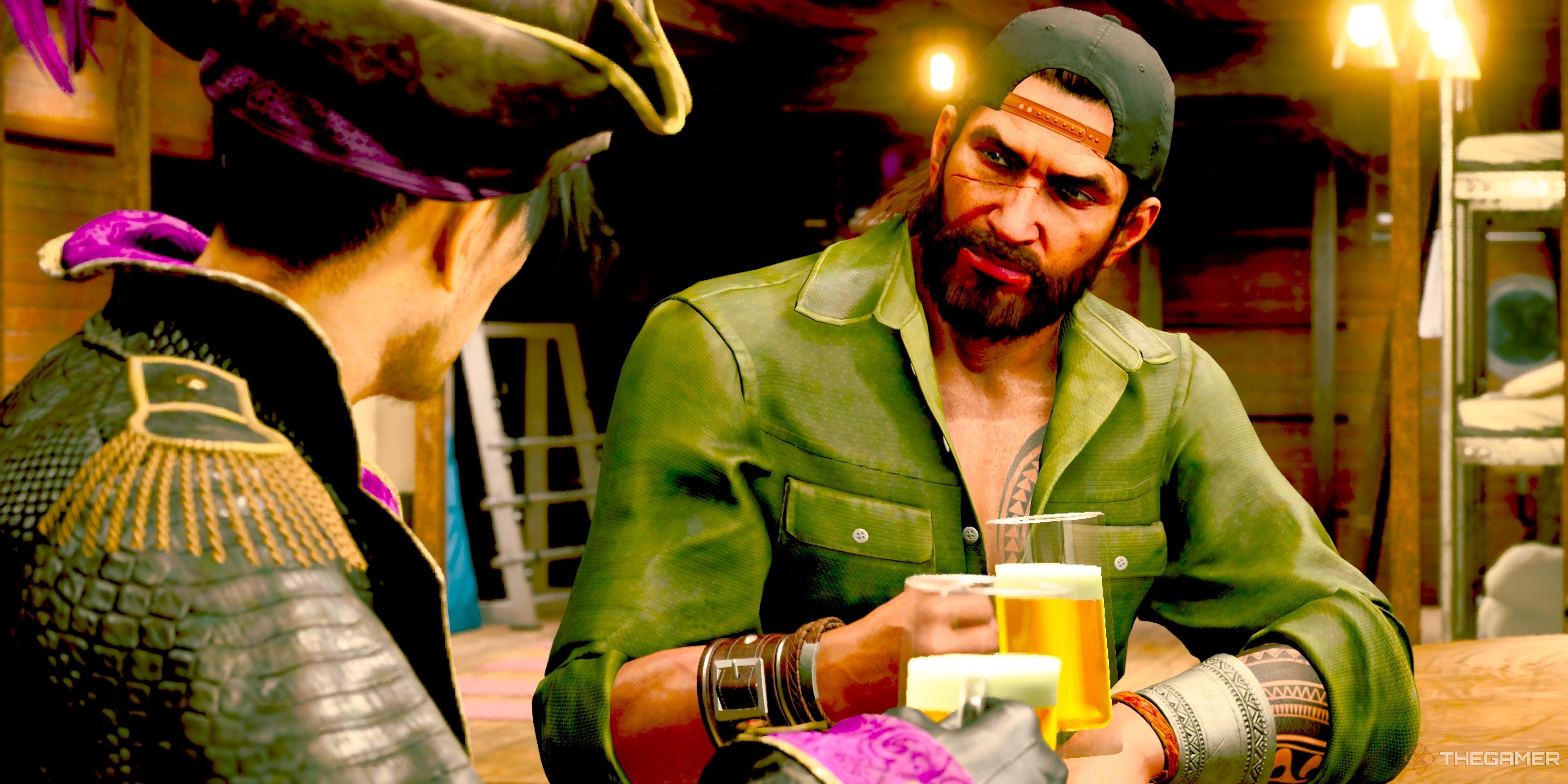 Jason Rich's Drink Link conversation with Majima in Like A Dragon: Pirate Yakuza In Hawaii.