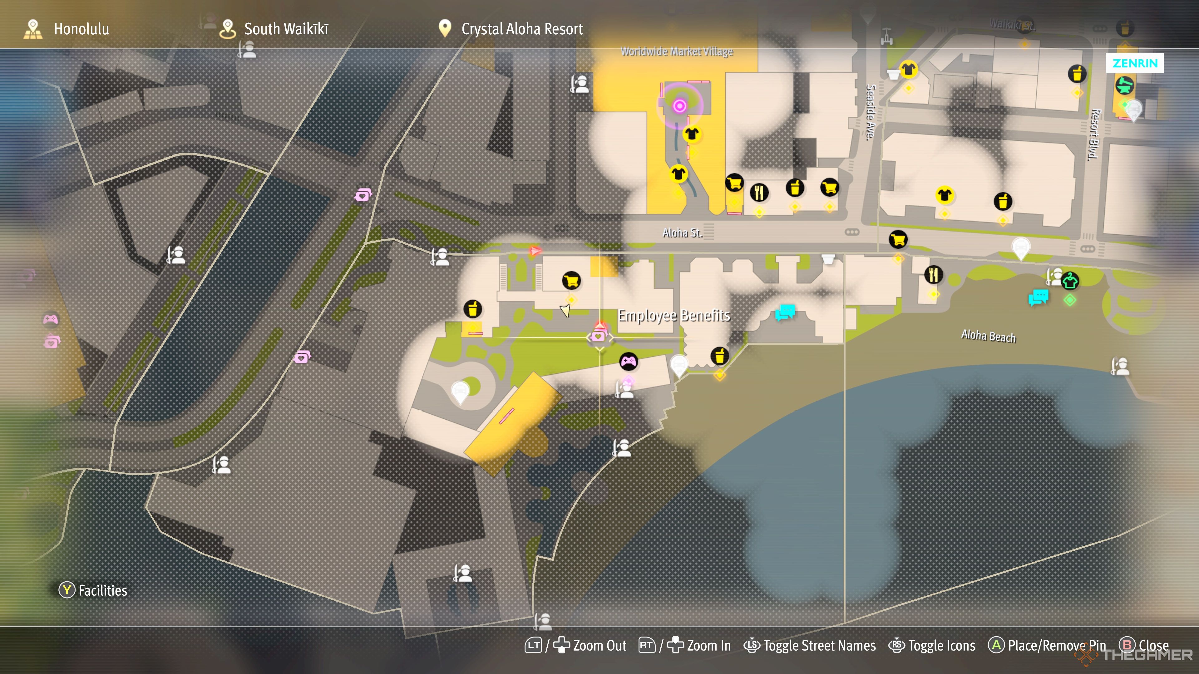 Noah Bond Chat Employee Benefits map in Like A Dragon: Pirate Yakuza In Hawaii.