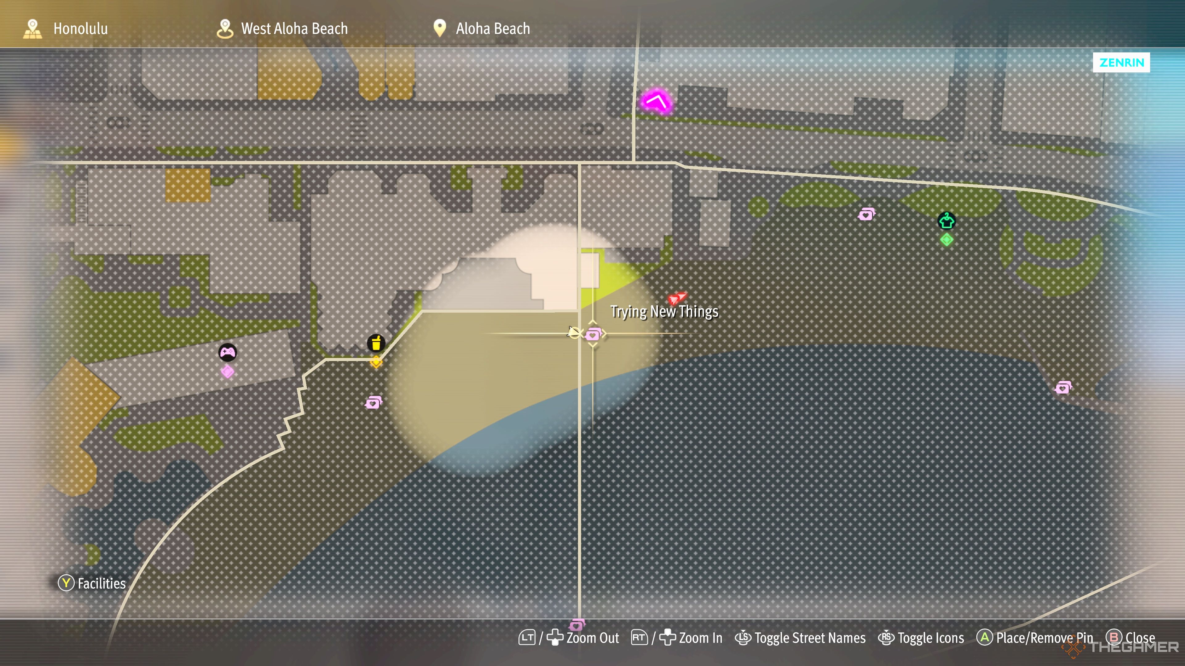 Noah Bond Chat Trying New Things map in Like A Dragon: Pirate Yakuza In Hawaii.