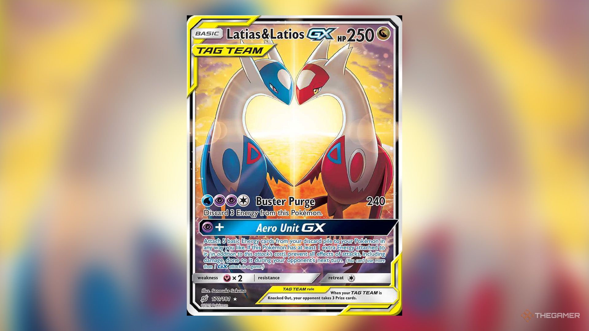 Latias &amp; Latios GX from Team Up Booster Pack in Pokemon TCG.