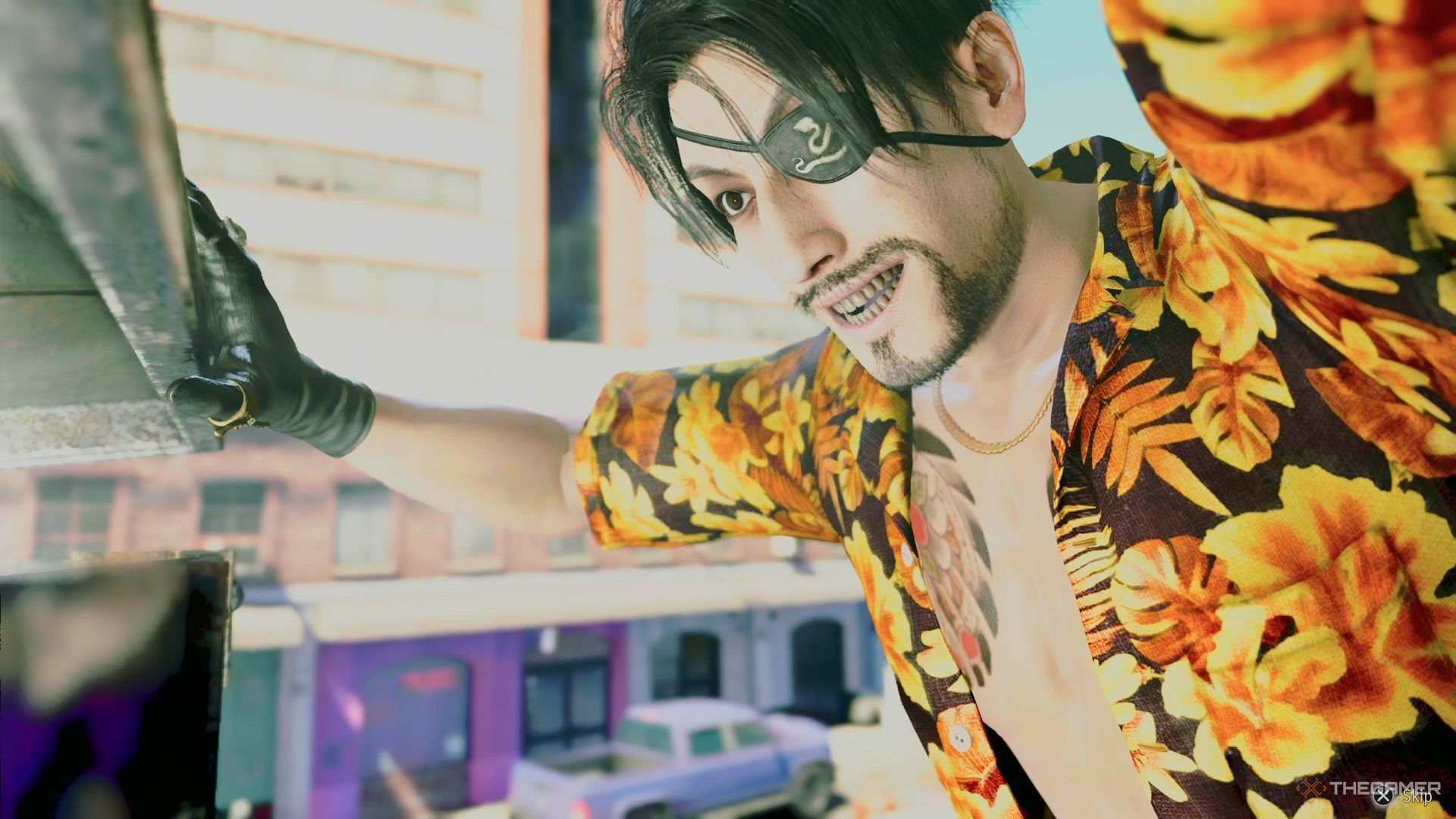 Like A Dragon Pirate Yakuza In Hawaii. Majima opening a treasure chest.