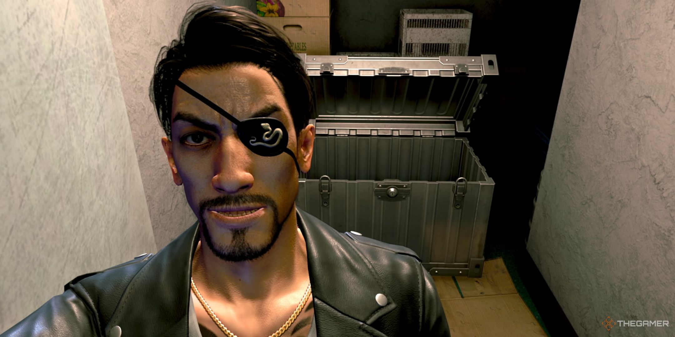 Like A Dragon Pirate Yakuza in Hawaii. Silver Container Locations. Majima standing in front of an opened silver container.