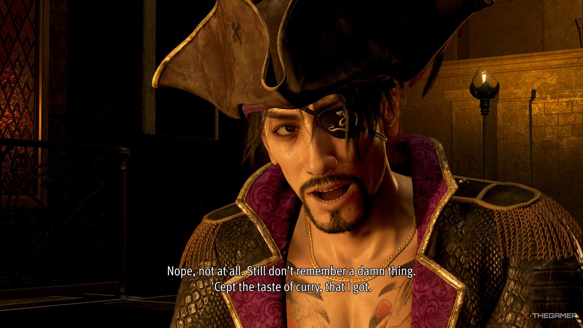 Majima is talking about Curry in Like A Dragon Pirate Yakuza In Hawaii.