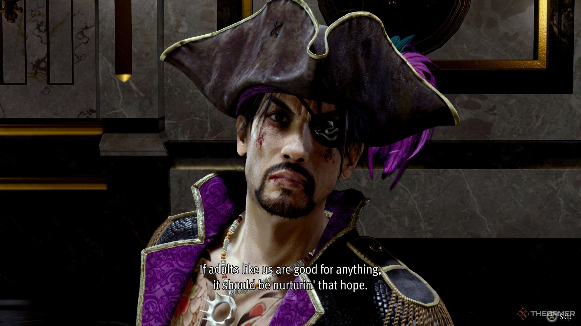 Majima is talking to Raymond in Like A Dragon Pirate Yakuza In Hawaii.