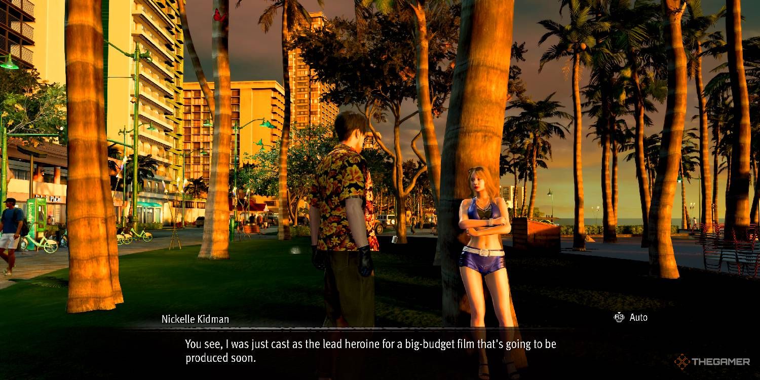 Majima recruiting Nickelle Kidman from Like A Dragon Pirate Yakuza In Hawaii.