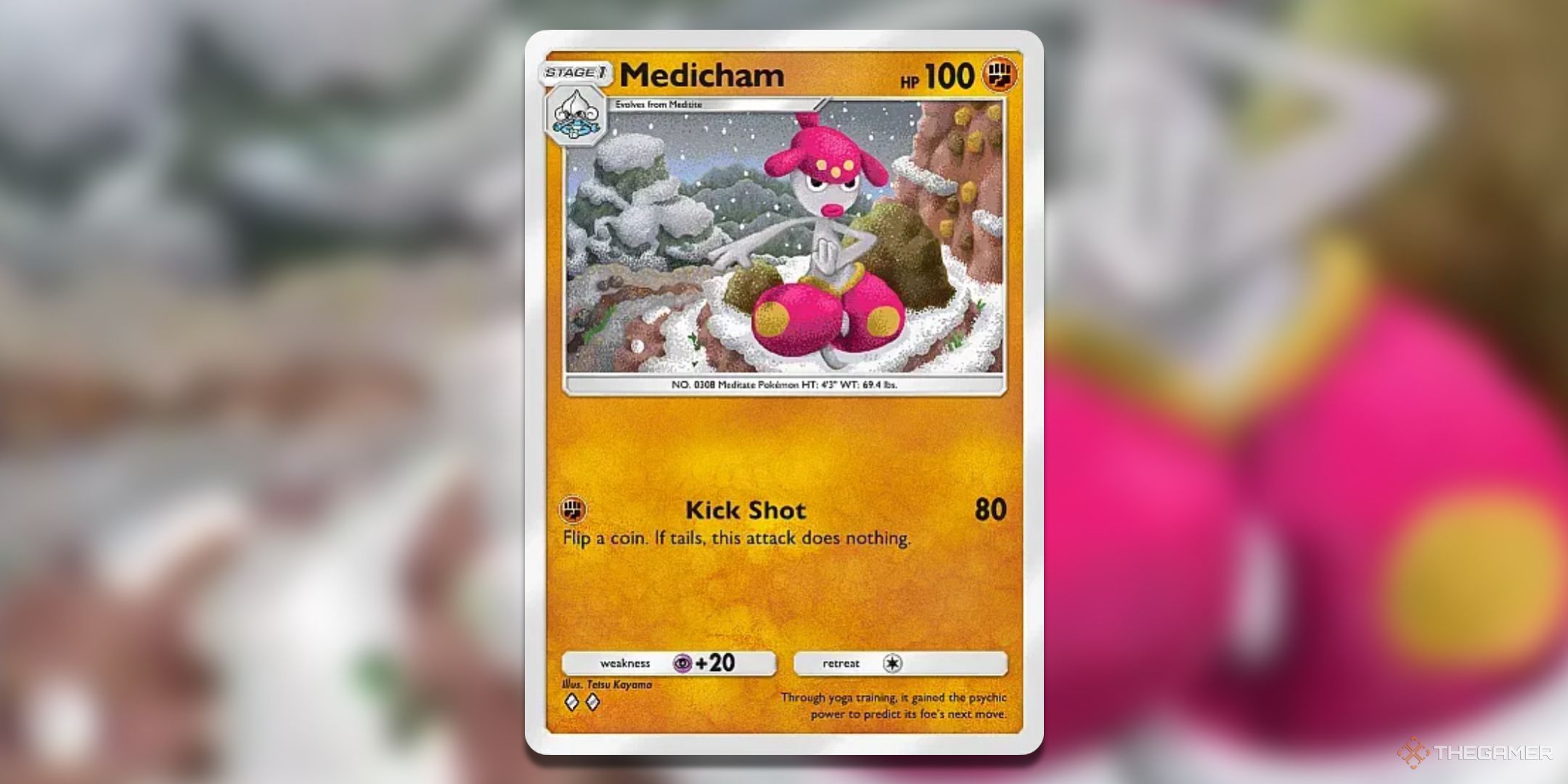 Medicham Pokemon TCG Pocket Triumphant Light Card Art.