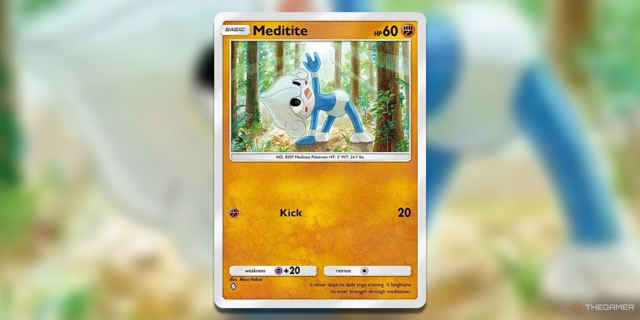 Meditite Pokemon TCG Pocket Triumphant Light Card Art.