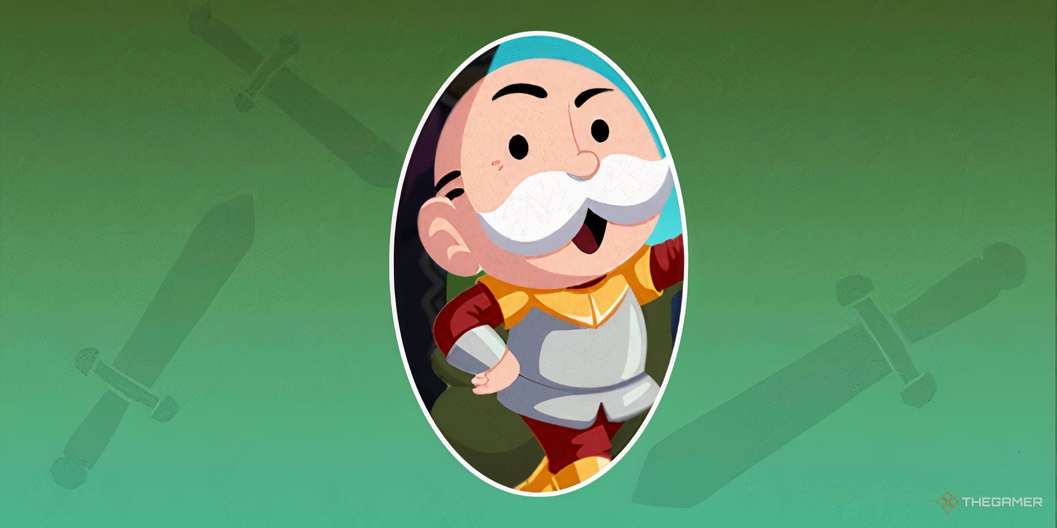 Mr. Monopoly in a Knight costume for the Knightly Quest event in Monopoly Go.