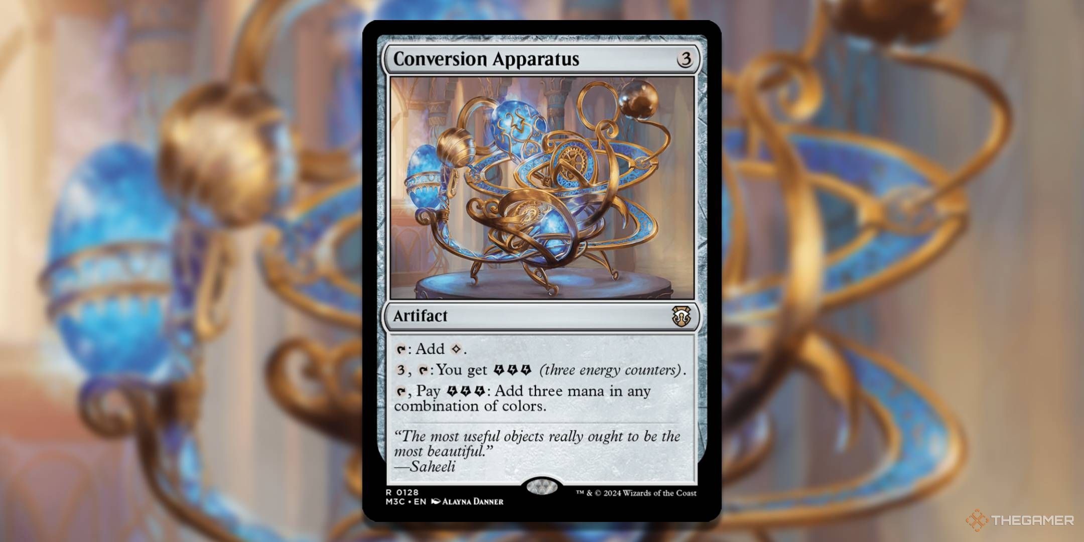 MTG Conversion Apparatus card with the art in the background.