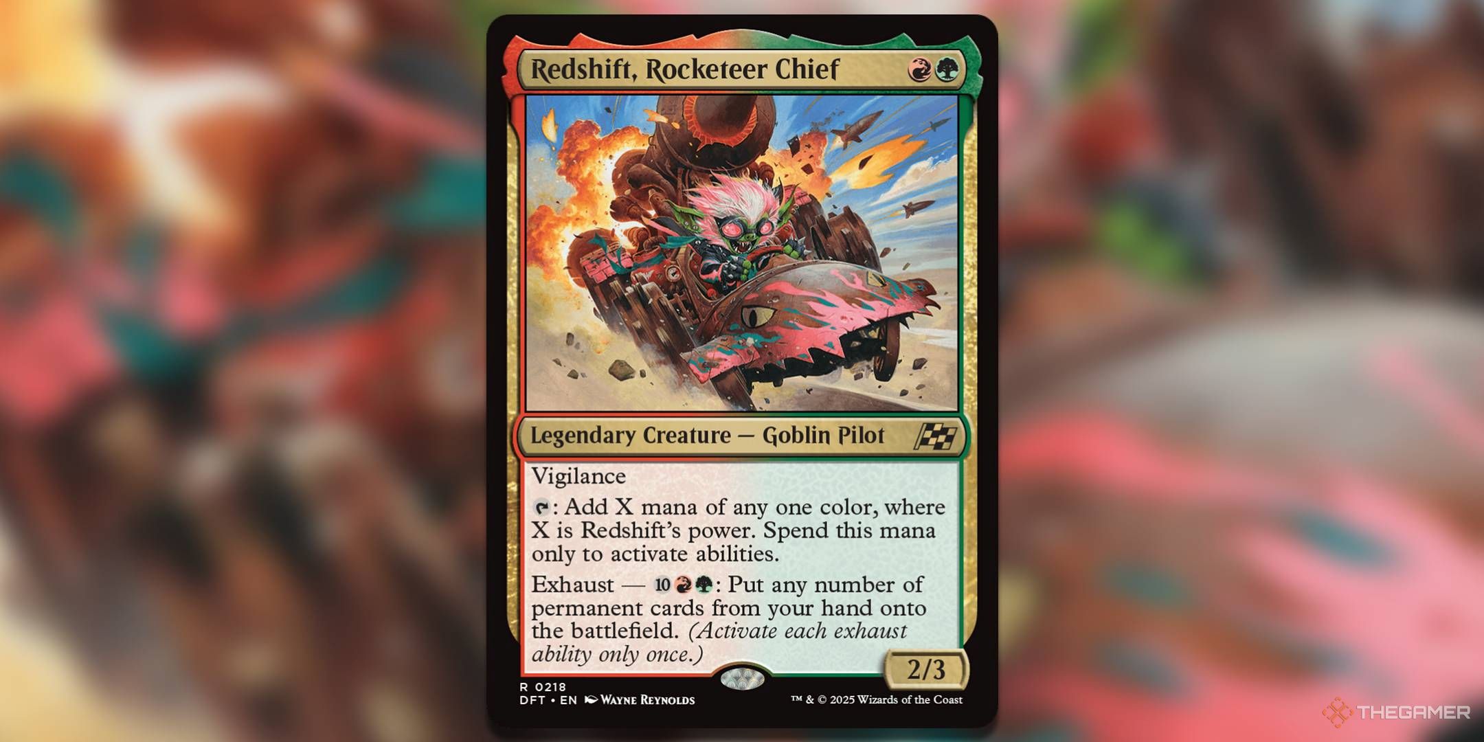 Image of Redshift, Rocketeer Chief card in Magic: The Gathering.