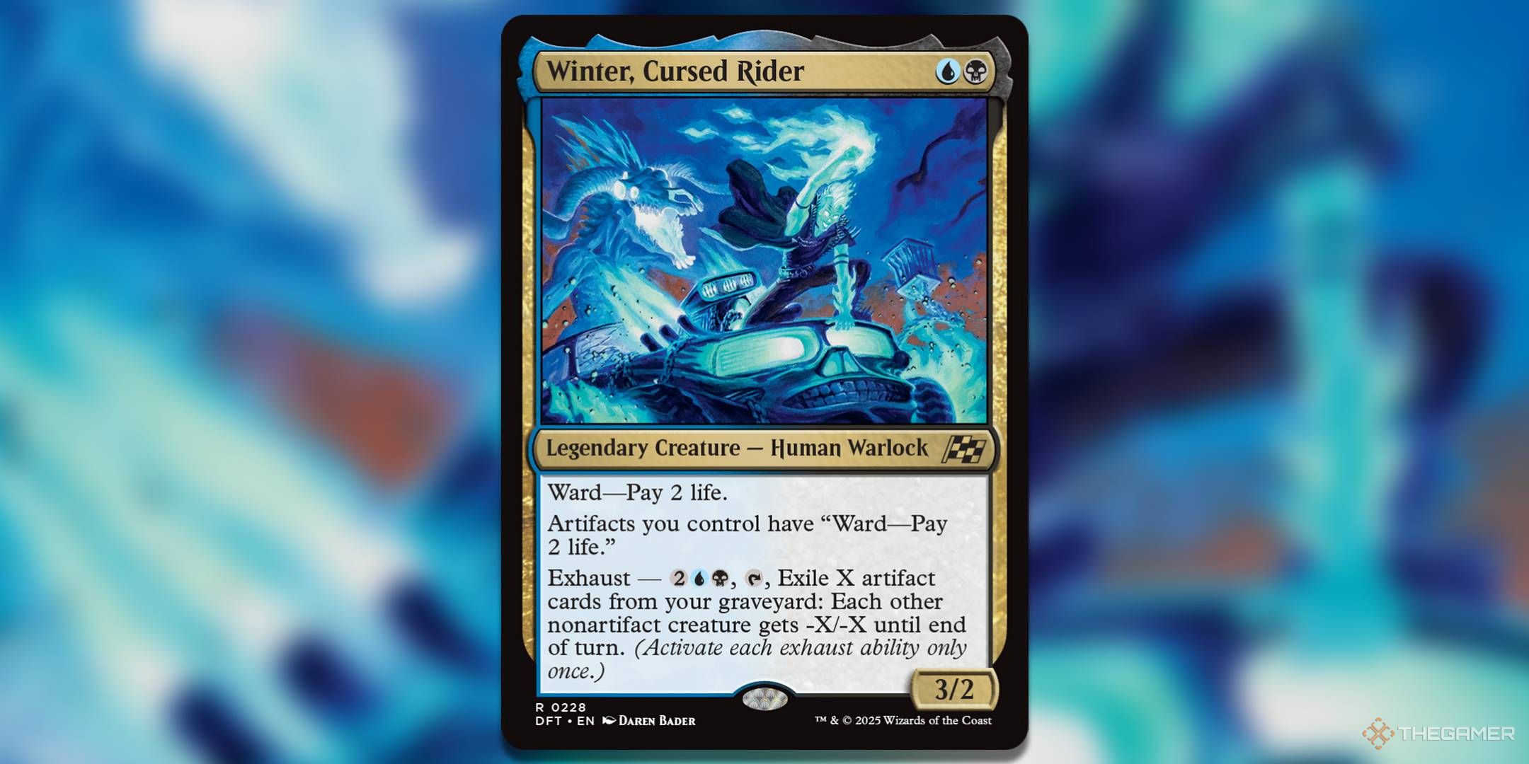 Image of Winter, Cursed Rider card in Magic: The Gathering.