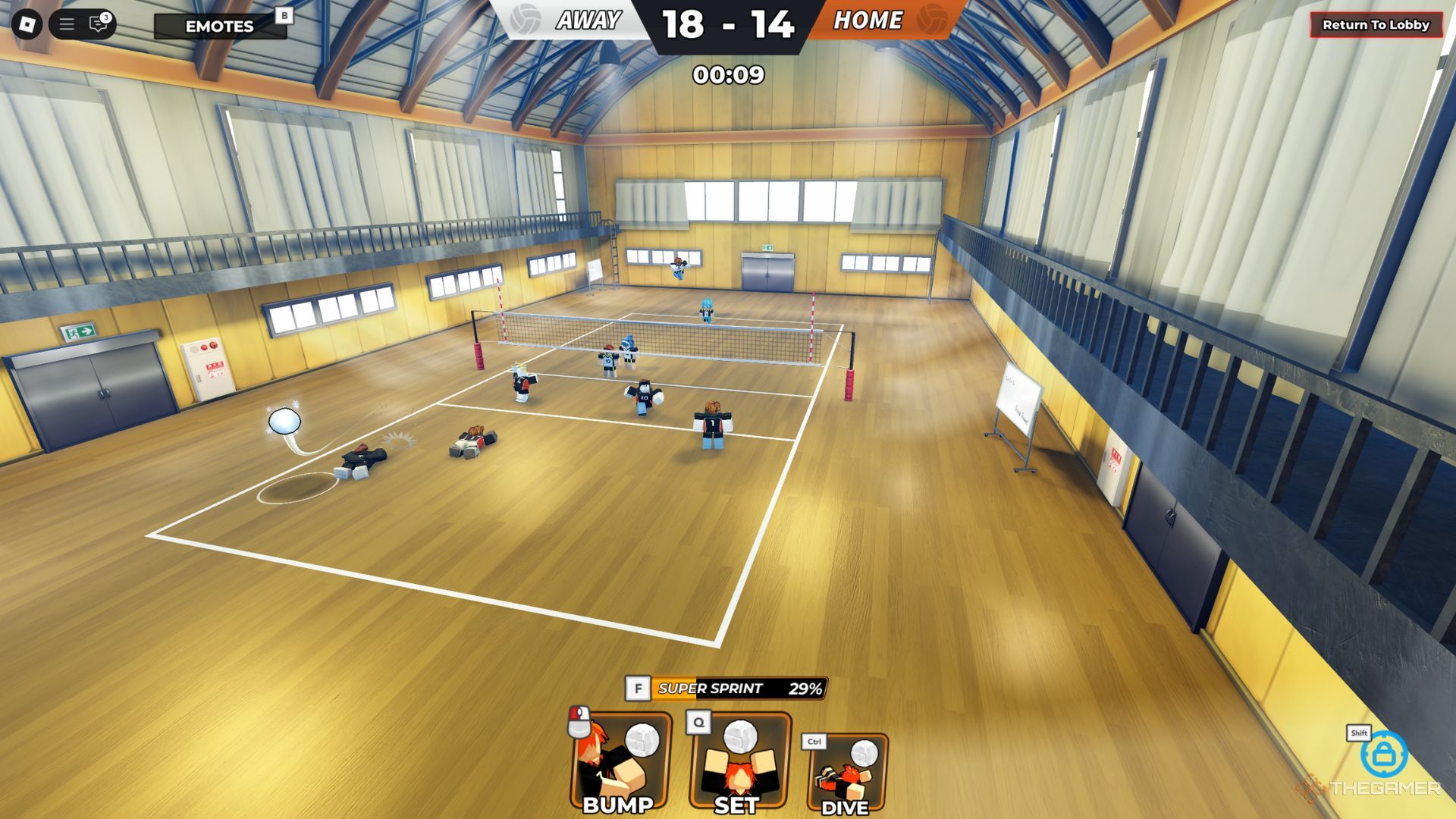 بازیکنان Roblox در حالت رده بندی در افسانه های Haikyuu والیبال بازی می کنند.