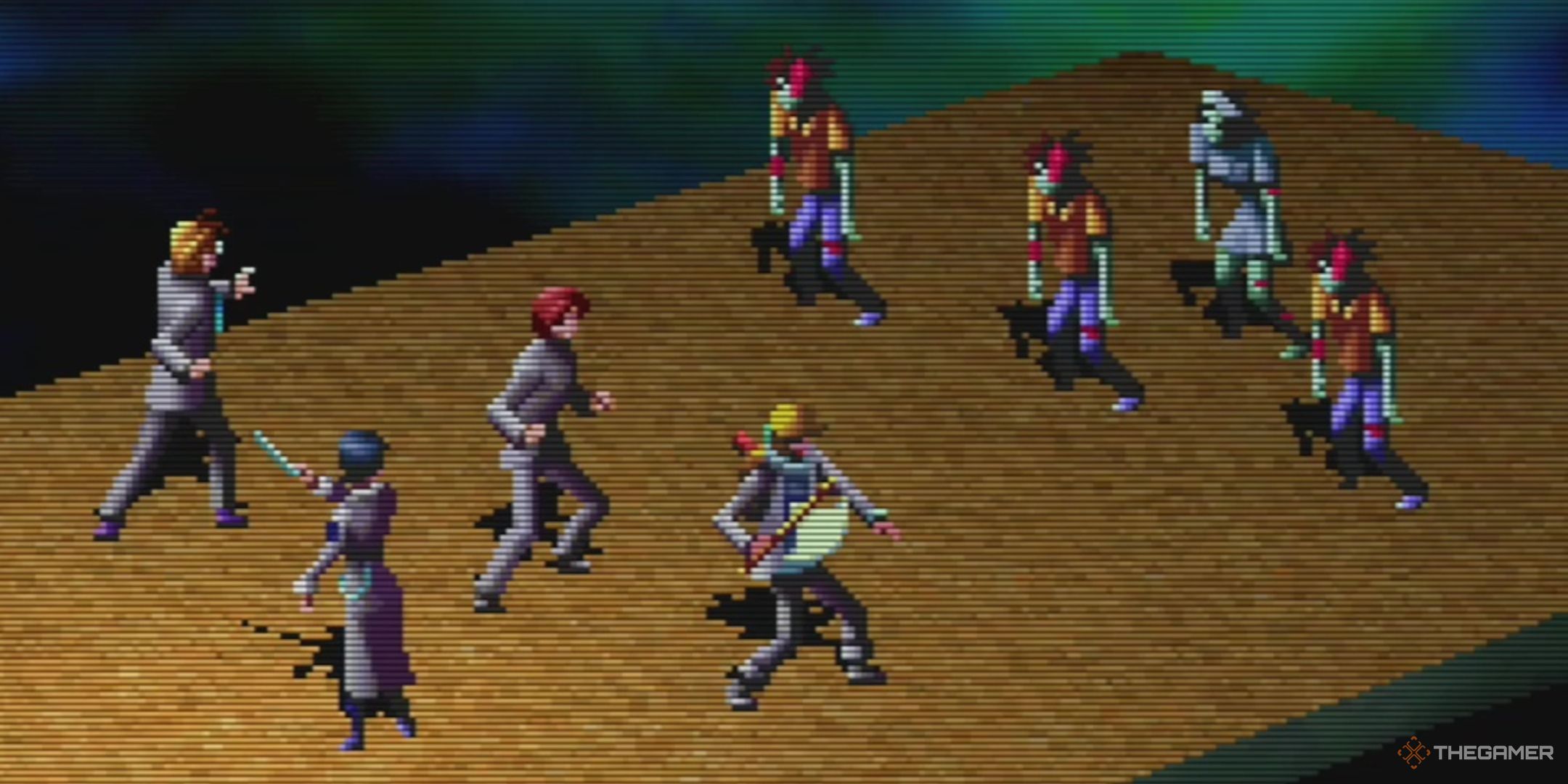 Revelations Persona battle system with the party fighting a group of zombies.