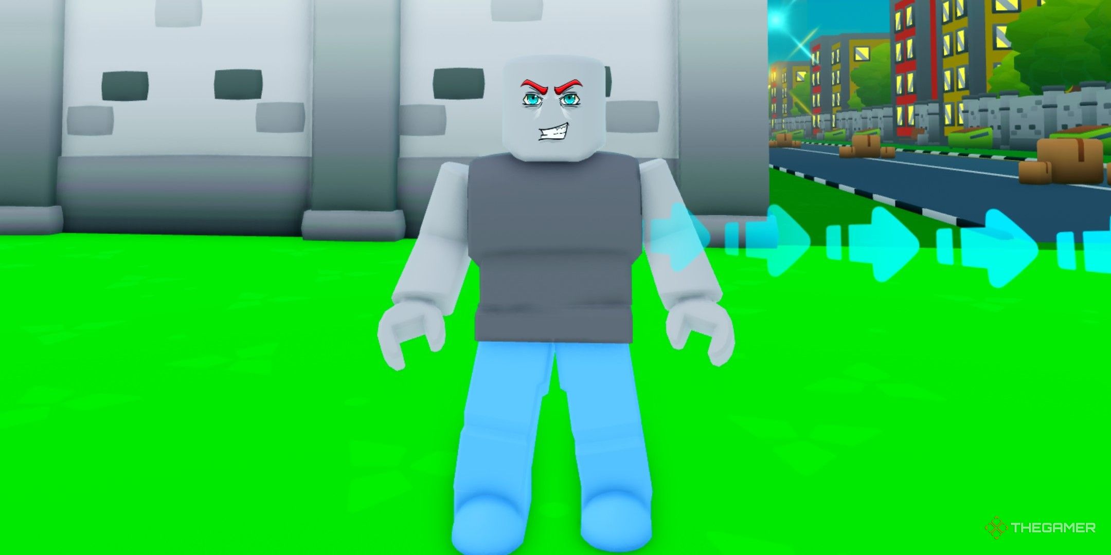 a player in Shoot Run Simulator on Roblox