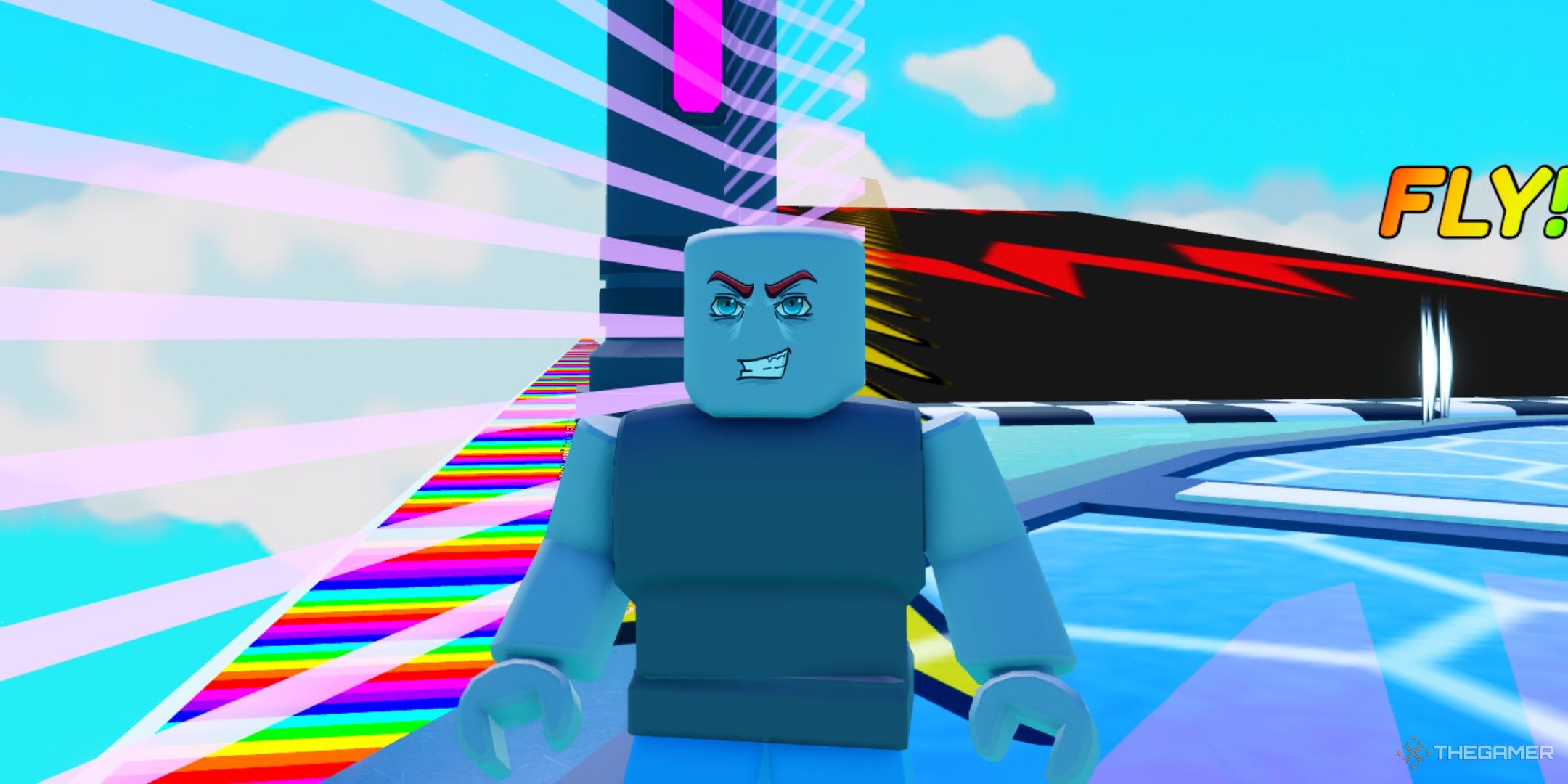 a player in Superhero Simulator on Roblox