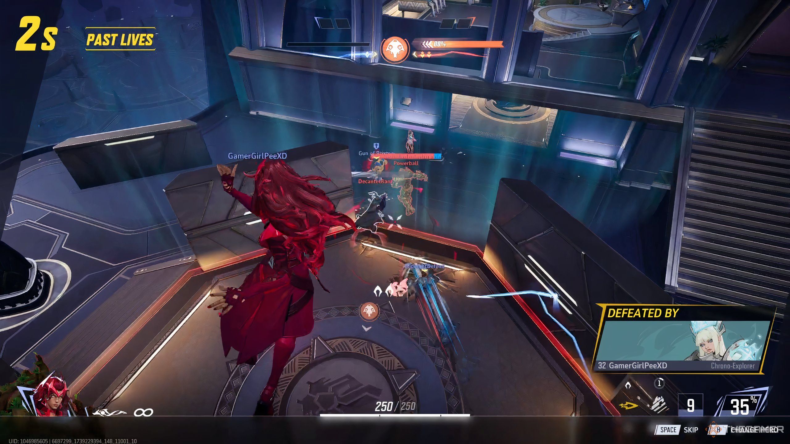 Scarlet Witch attacking enemies during a match in Marvel Rivals. 