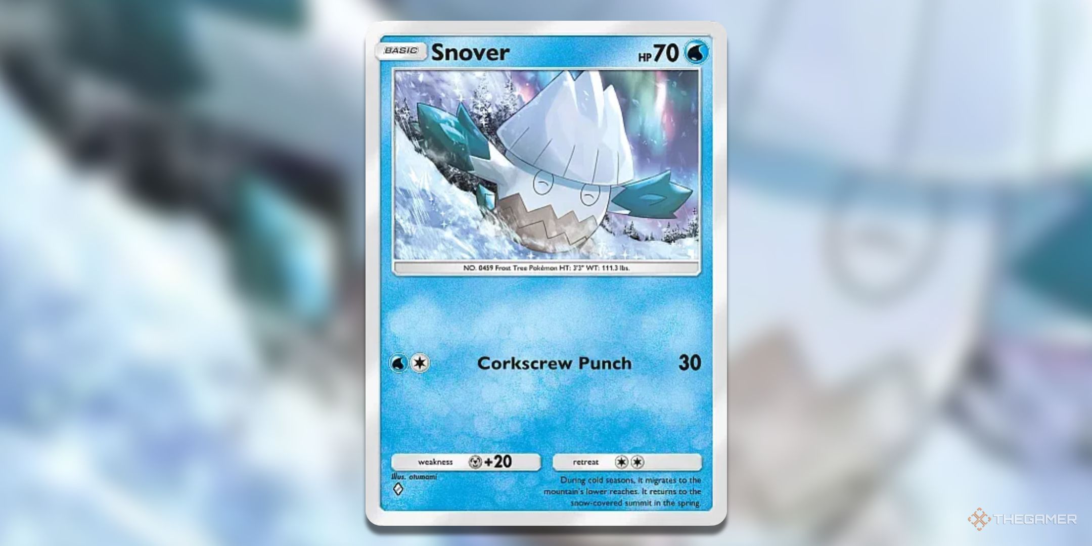Snover Pokemon TCG Pocket Triumphant Light Card Art.