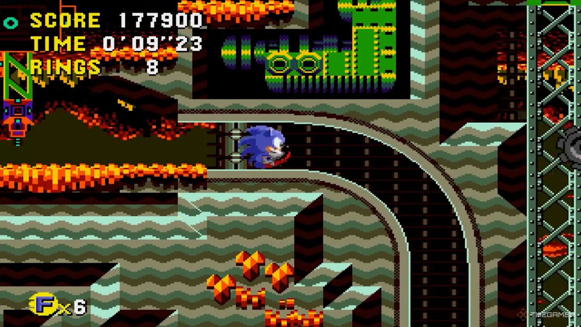 Sonic goes through a tube in Sonic CD.