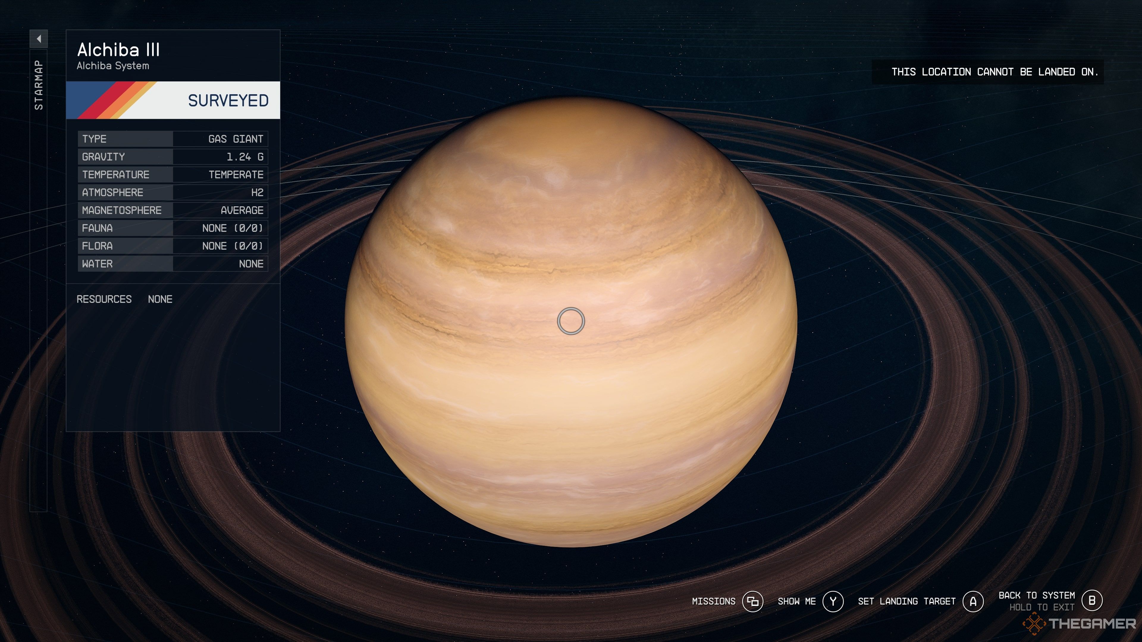 A planetary view of Starbiel's Alchiba III with a breakdown of its most important features and resources.
