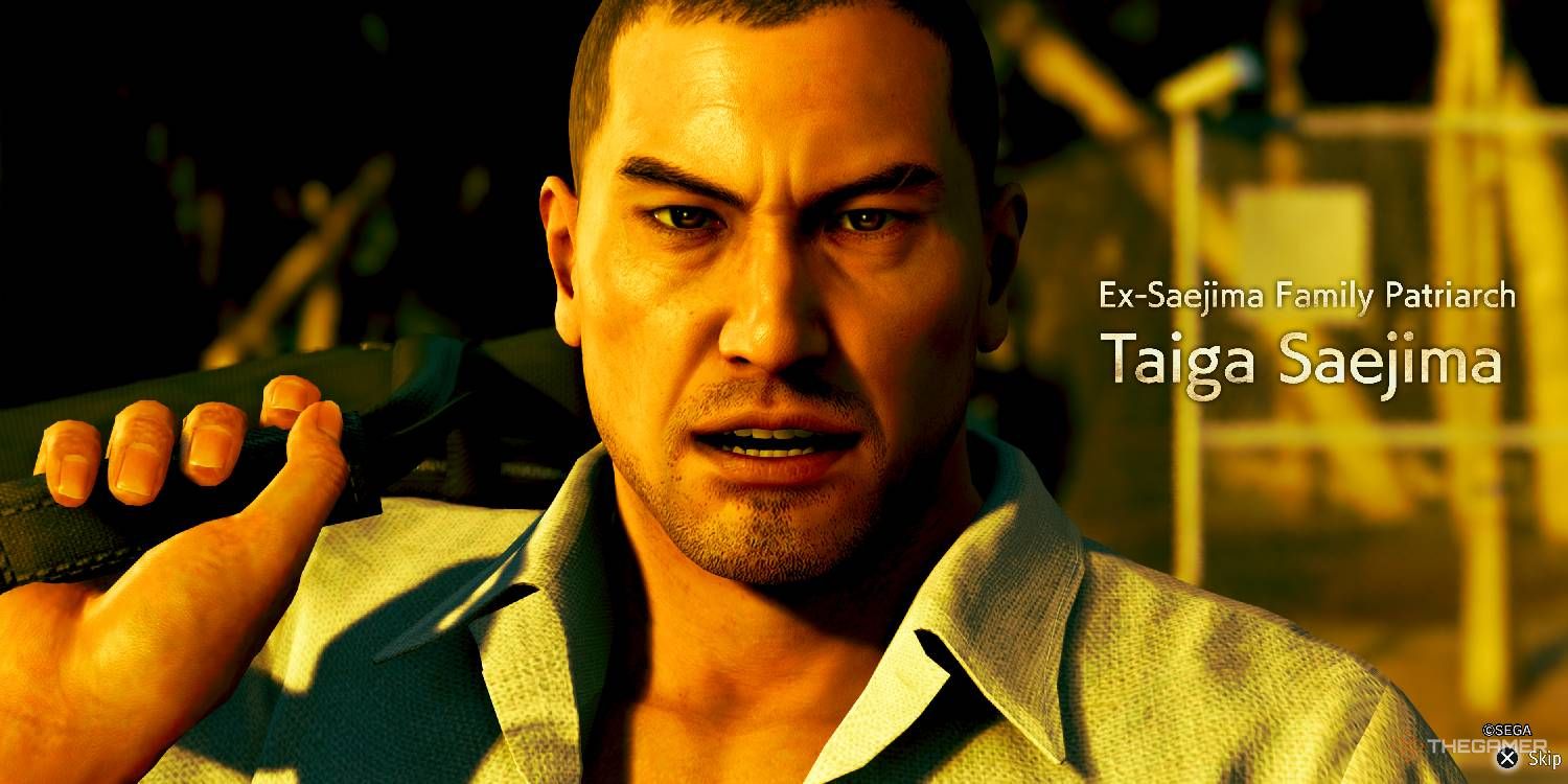 Taiga Saejima introduction screen from Like A Dragon Pirate Yakuza.