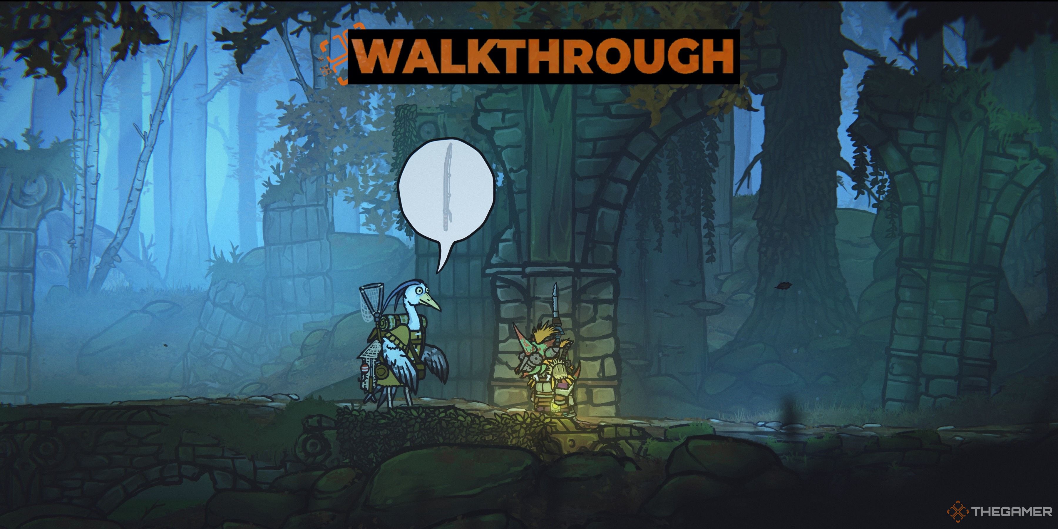 Ernest tells Arlo about his missing fishing rod during Heron By The Lake in Tails Of Iron 2: Whiskers Of Winter.