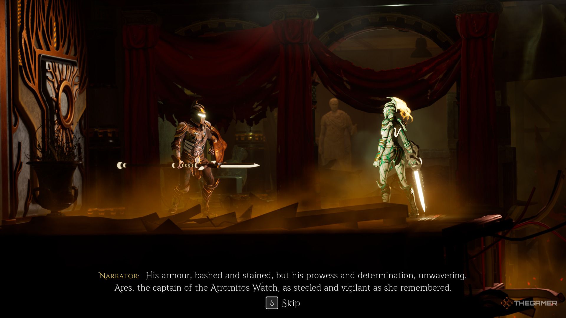 Talking to an NPC in Somber Echoes.