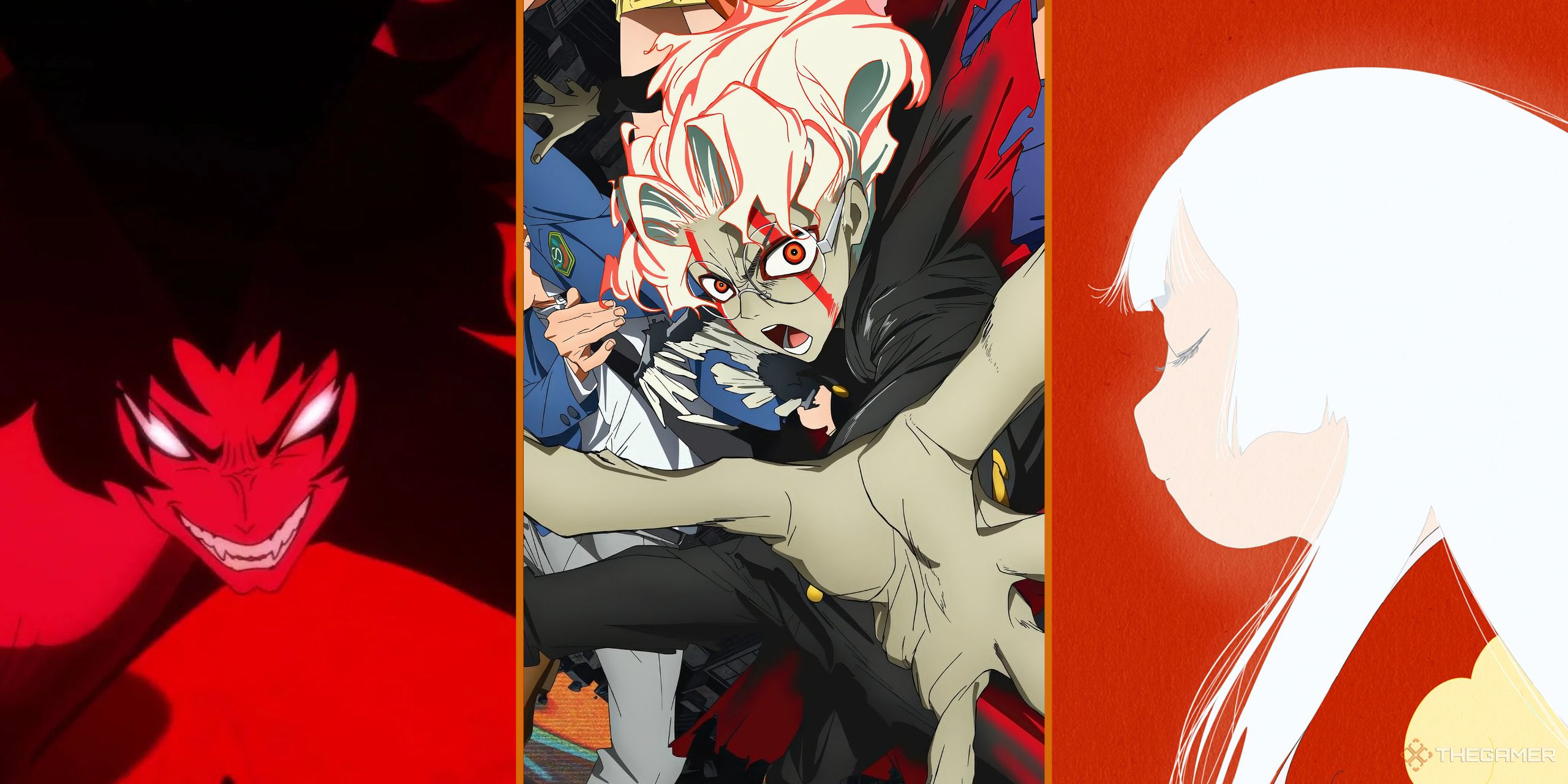 The best Science SARU anime; Devilman Crybaby, Dandadan, and Heikei Monogatari from left to right. 