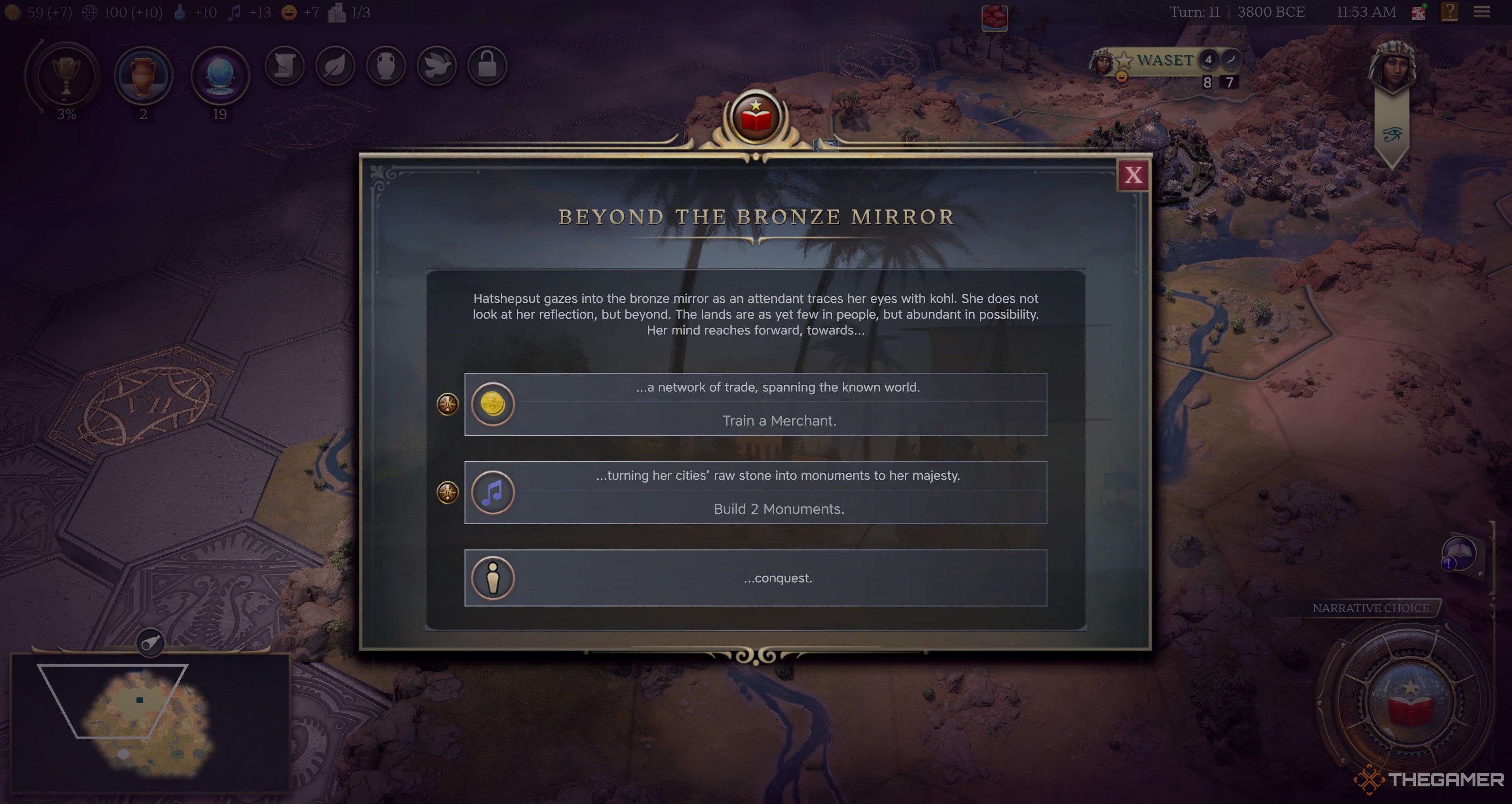 The Beyond the Bronze Mirror quest in Civilization 7