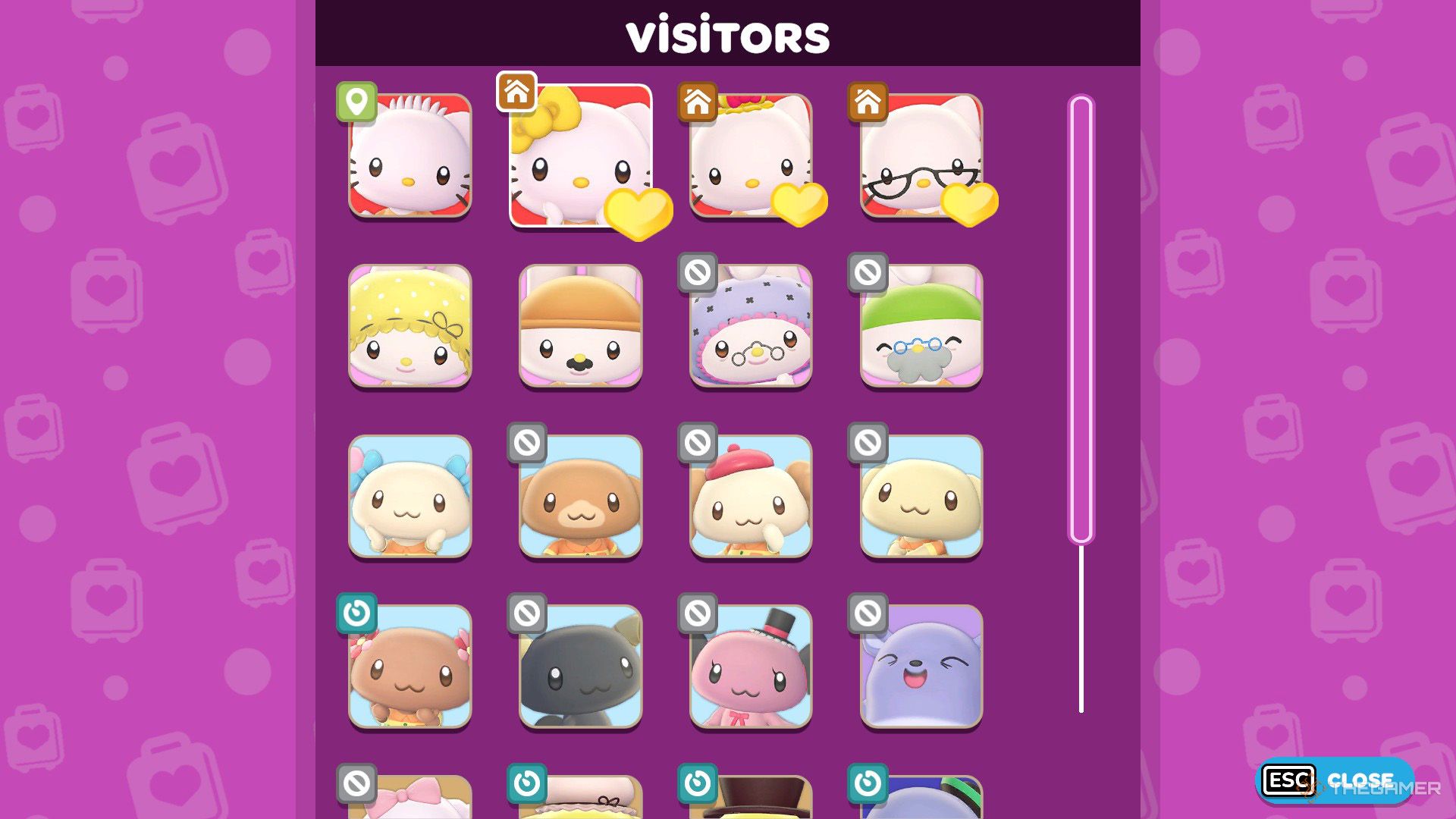 The player checks the visitor page in Hello Kitty Island Adventure