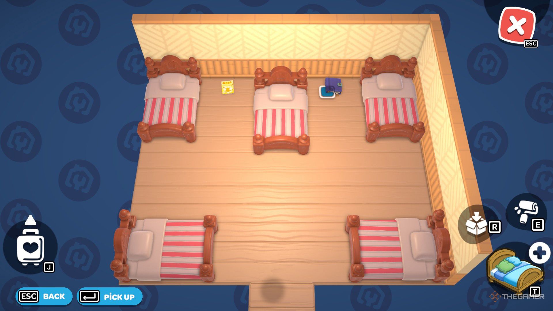 The player decorates a visitor cabin for George White in Hello Kitty Island Adventure