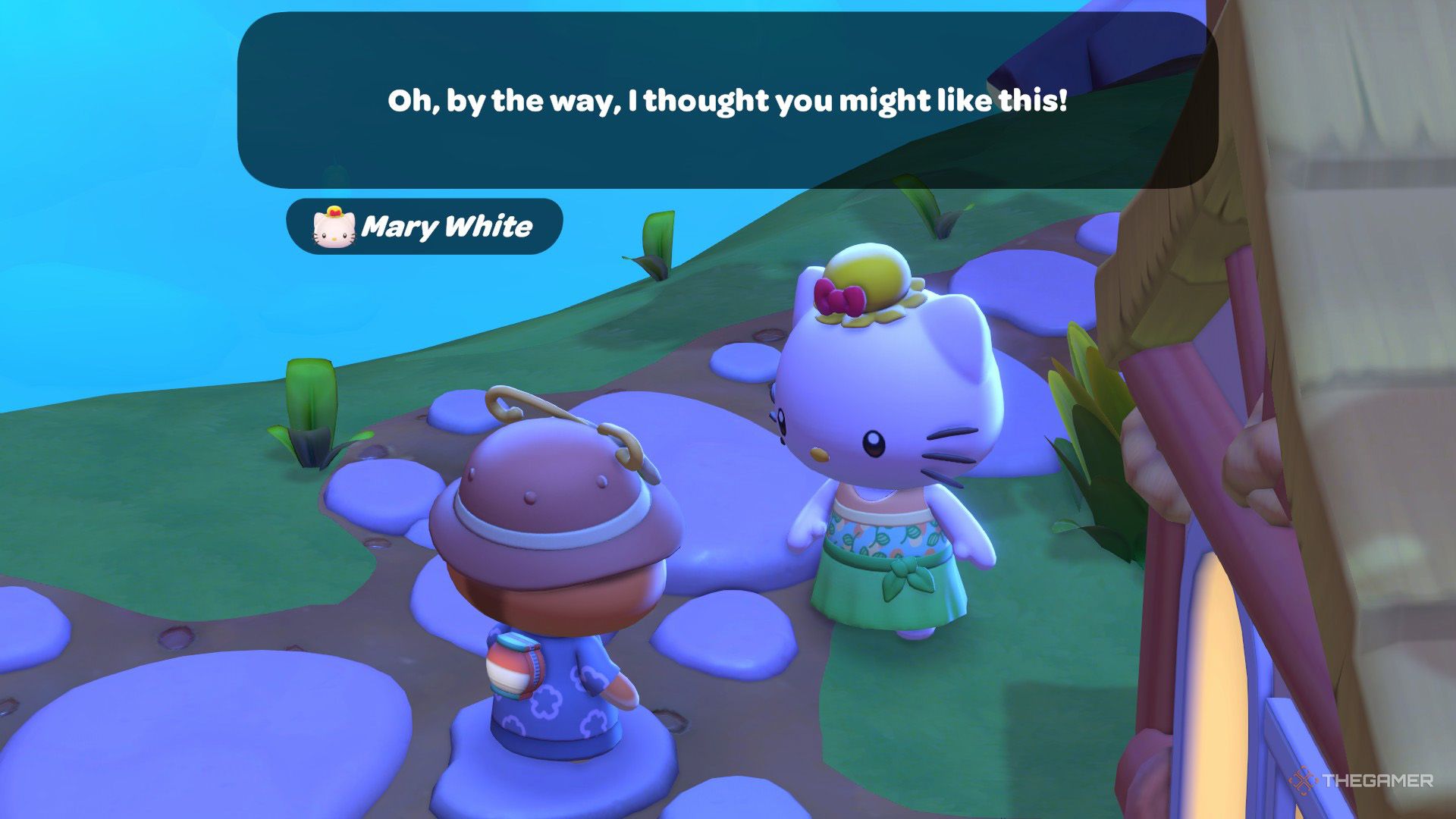 The player reveives a daily quest from Mary White in Hello Kitty Island Adventure