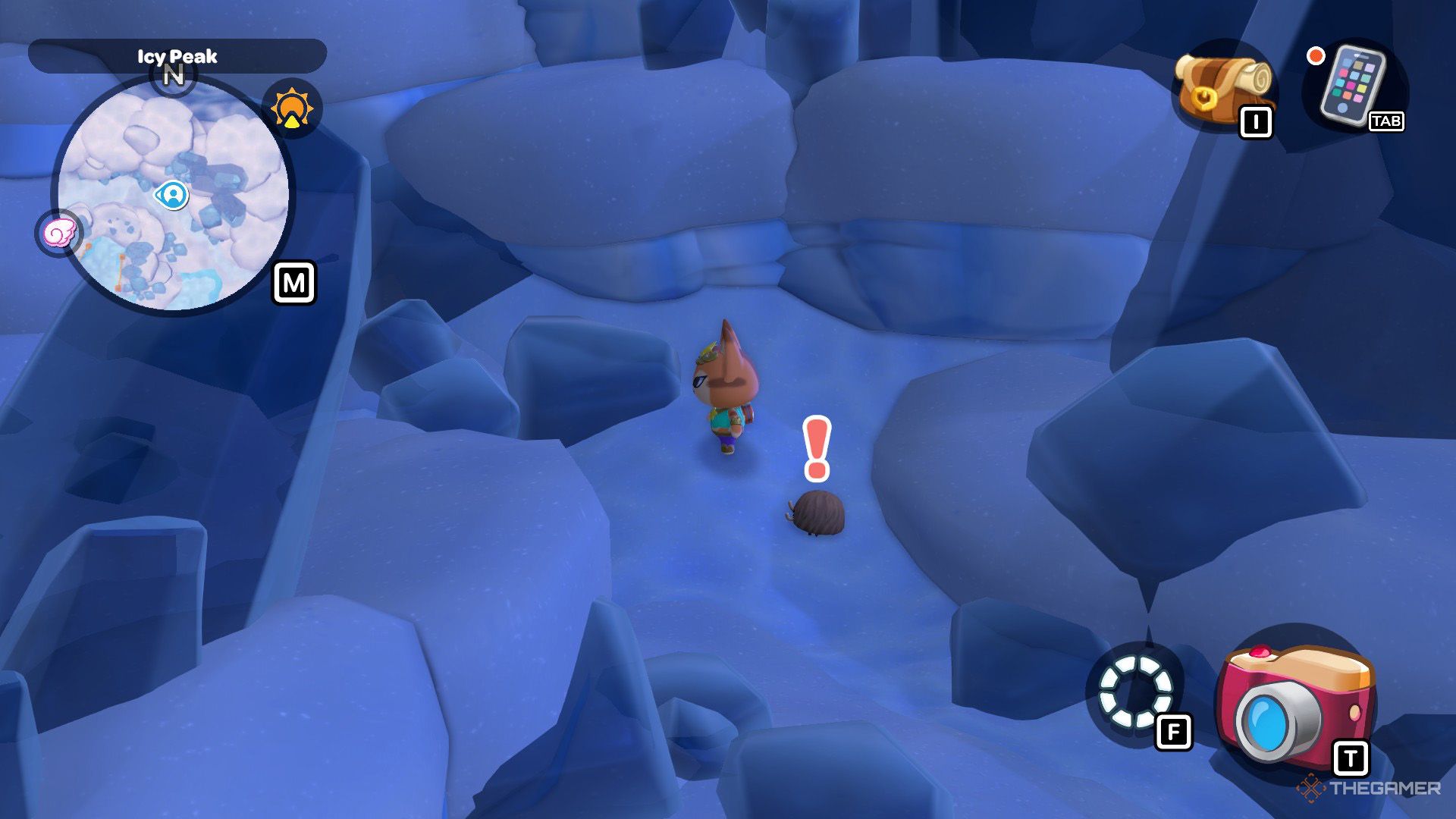 The player spots a Woolox on the Icy Peak in Hello Kitty Island Adventure