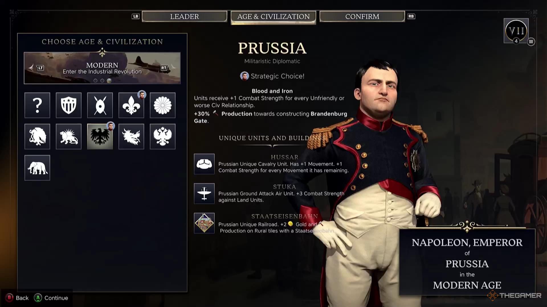 The Prussia civilization in Civilization 7.